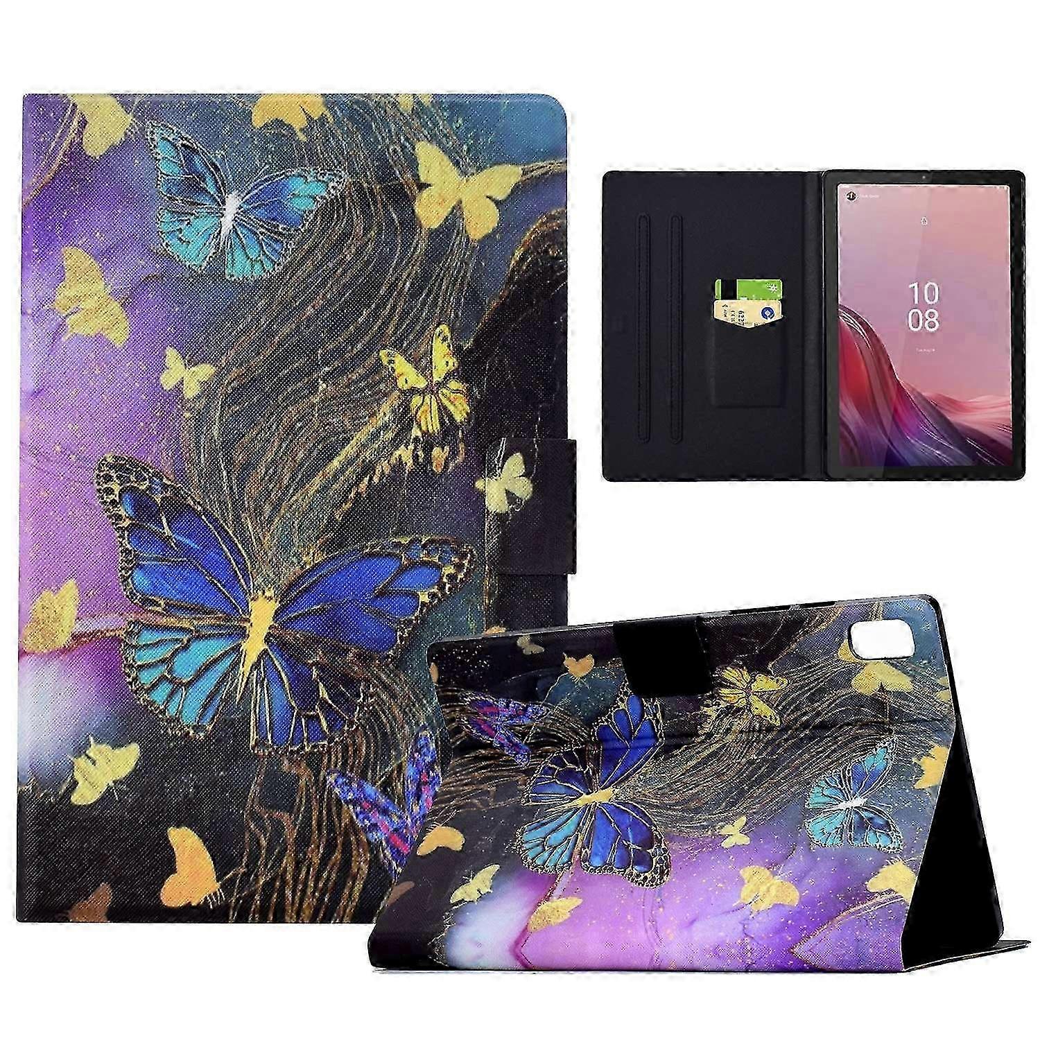 Case Pattern Anti-Collision Leather Shell for Compatible Brand Tablet with Auto Wake/Sleep Function