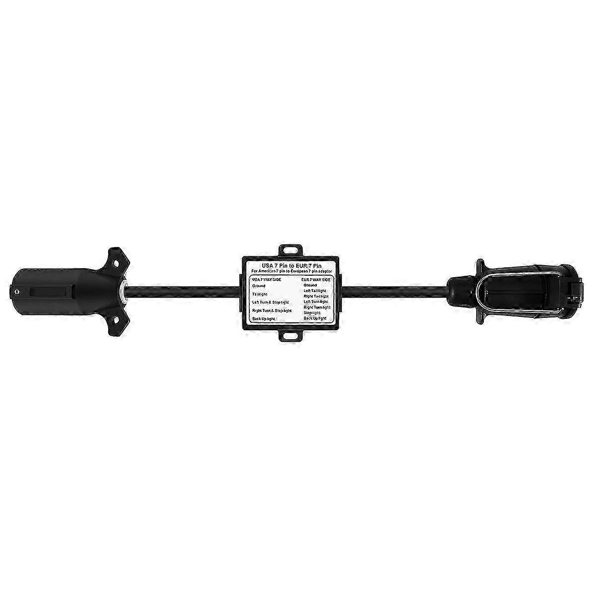 USA to EU Trailer Light Converter US 7-Way Blade Socket to EU 7-Pin Round Plug SZRH A-G 136