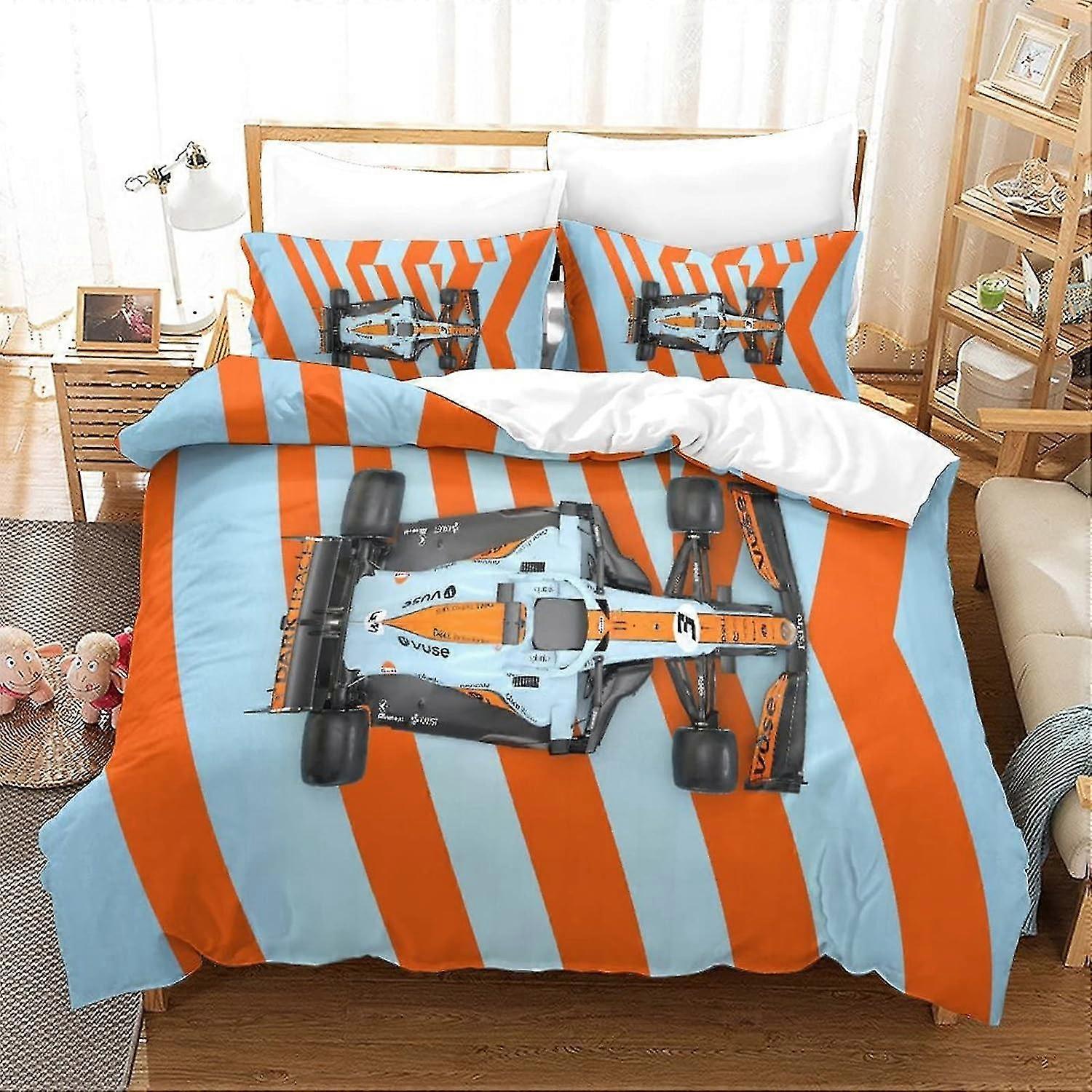 Conjunto de Cama com Tema de Corrida Conjunto de Capa de Edredom 3D, Conjunto de Cama 100% Microfibra Macia 3PCS, Impressão Única Dupla King Size Conjunto de Capa de Edredom de Microfibra com