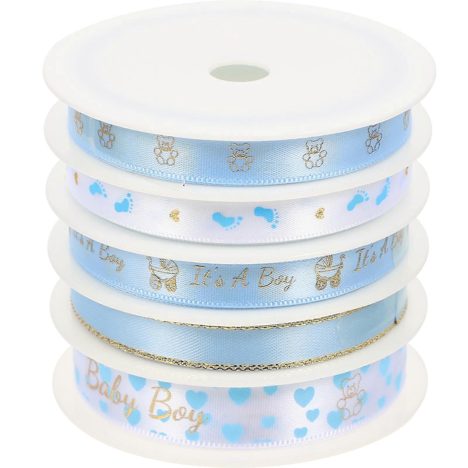 Festive Ribbon Polyester for Family Gatherings Blue 500x1.5cm Craft Projects 5Set