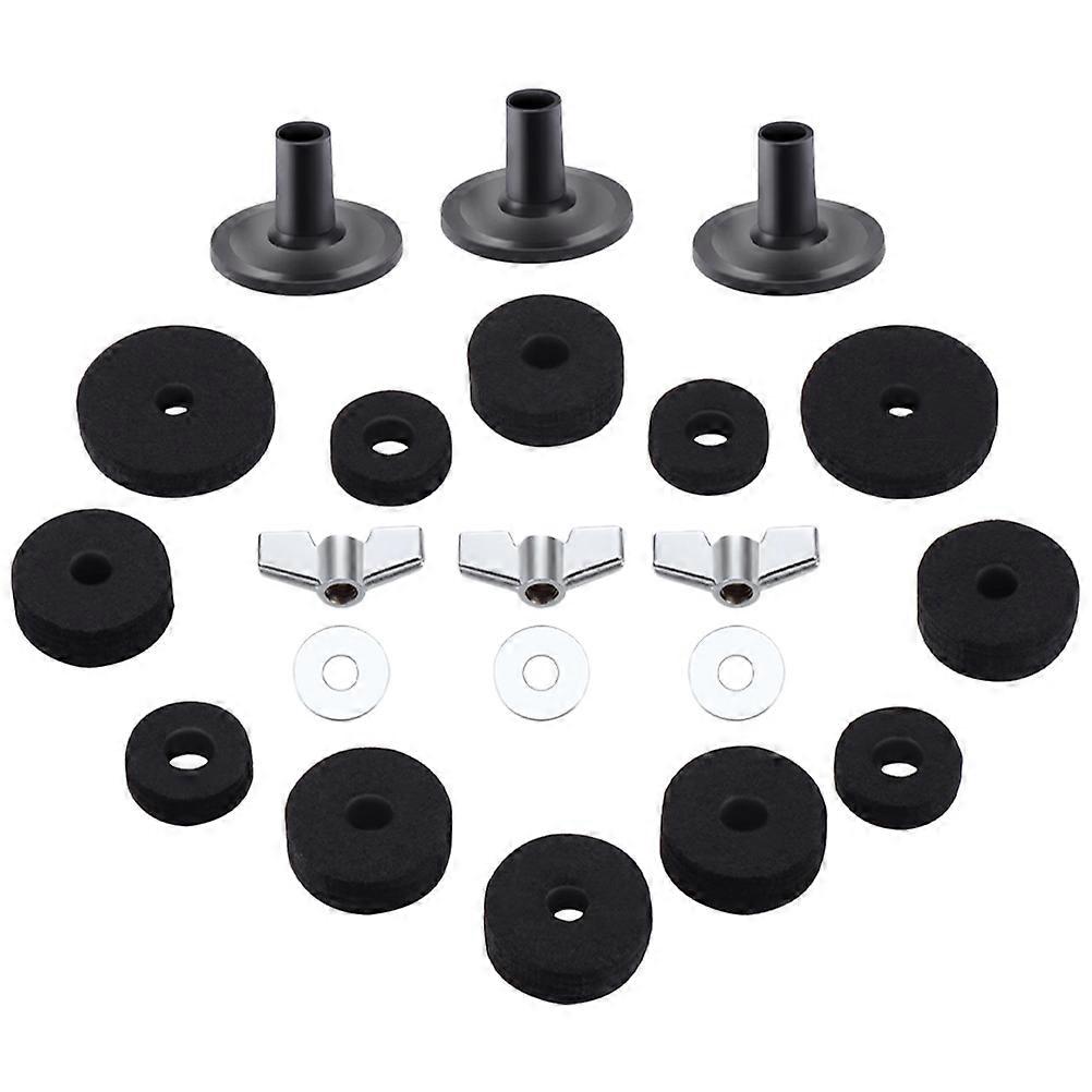 1 Set Drum Kit Accessories Durable Antiskid Felt Pads for Cymbals, Easy Install Replacement Cushions for Drummers