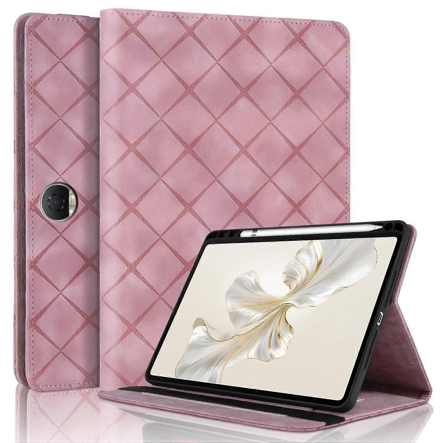 Embossed Leather Case For Honor Pad 9 12.1 2023 - Pink