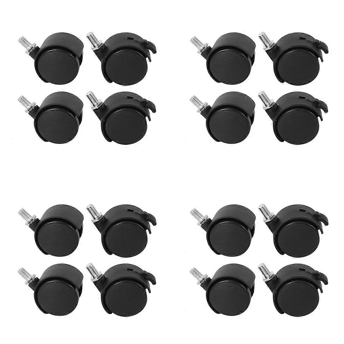 Set of 4 Screw In Caster Wheels - 2 With Lock Function