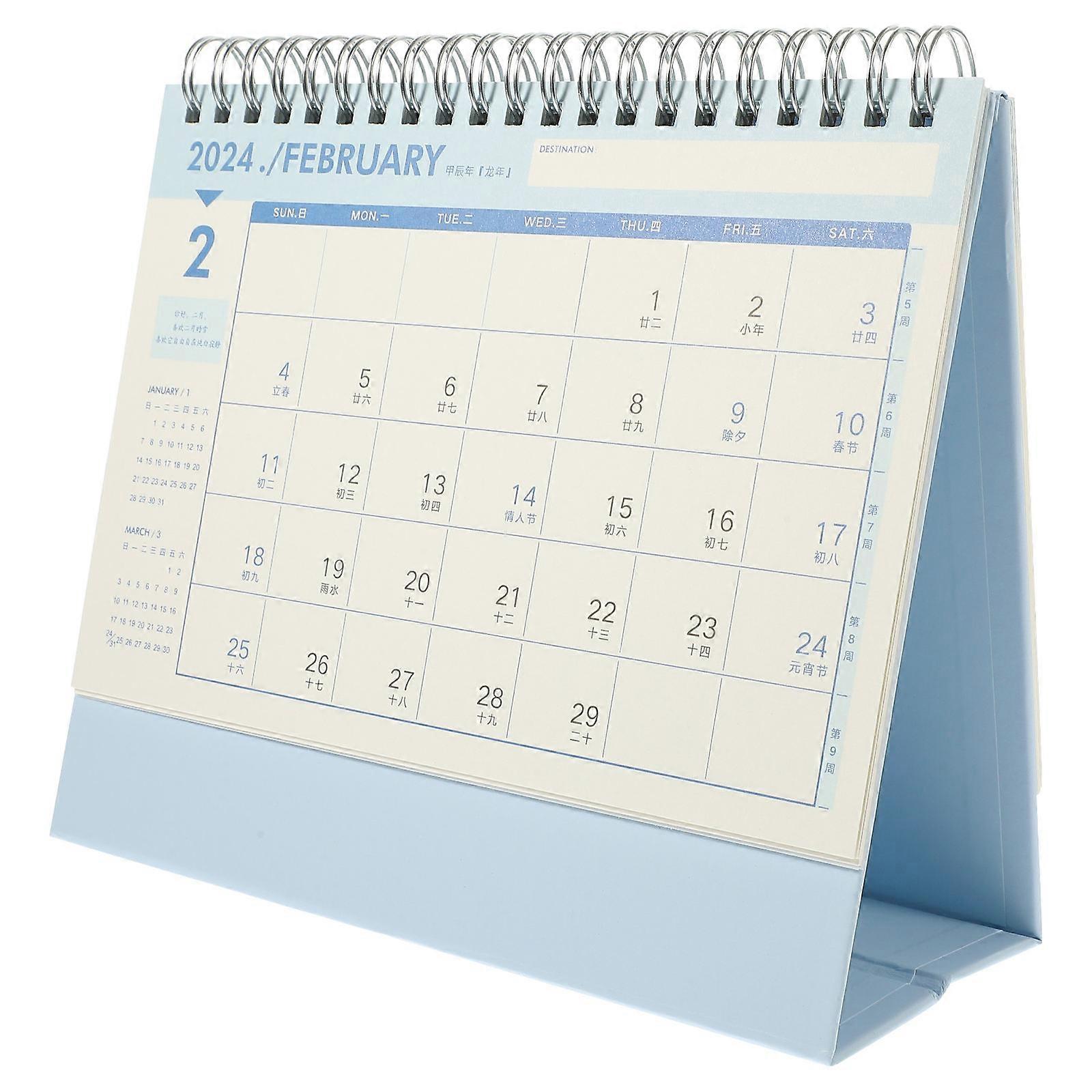 Paper Desk Calendar Rectangular Simple Design Note Taking 21.2X19CM 1Set