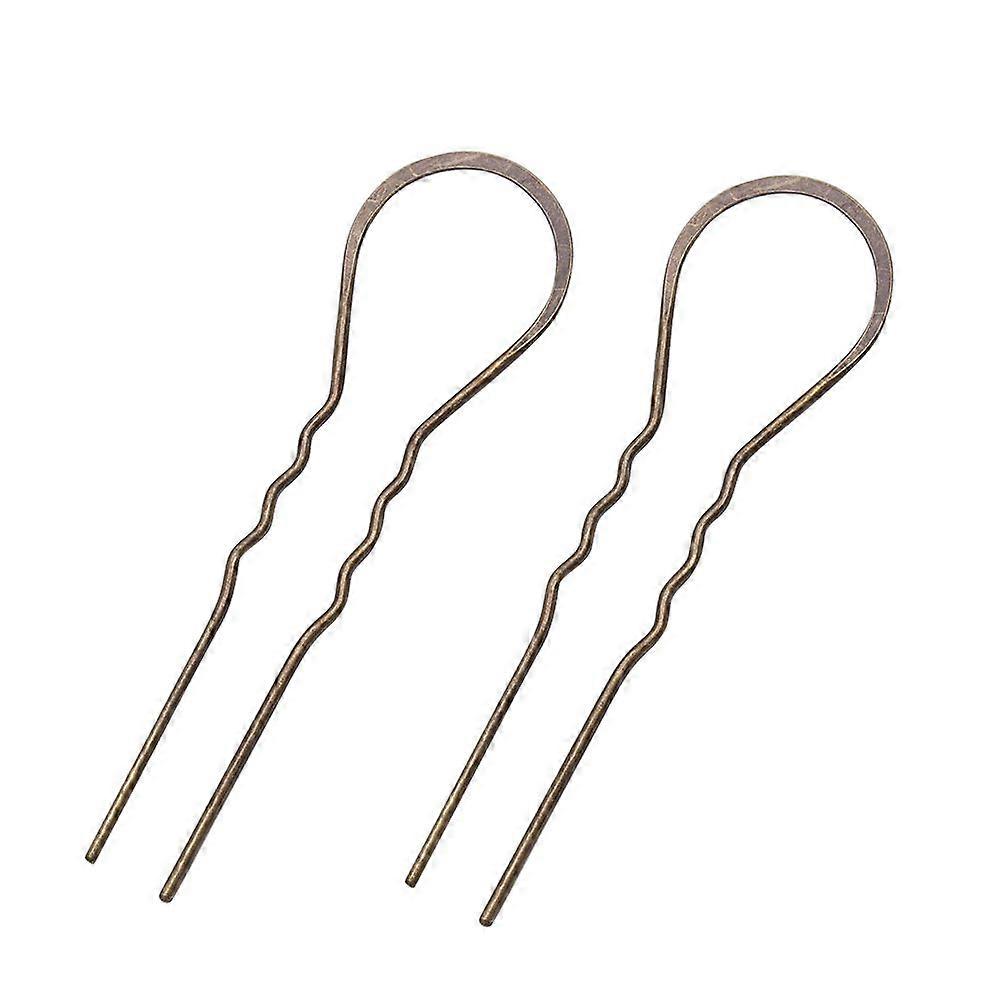 10 قطع على شكل حرف U دبابيس الشعر مموج كليب سبيكة بوبي دبوس عصا الشعر للنساء والفتيات (البرونز القديم)
