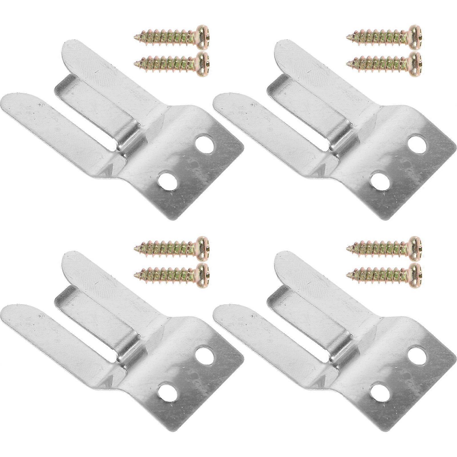 4pcs Microphone Clips, Metal Hook Holders, Easy Install with Screws, Durable Resistant Design for Universal Use