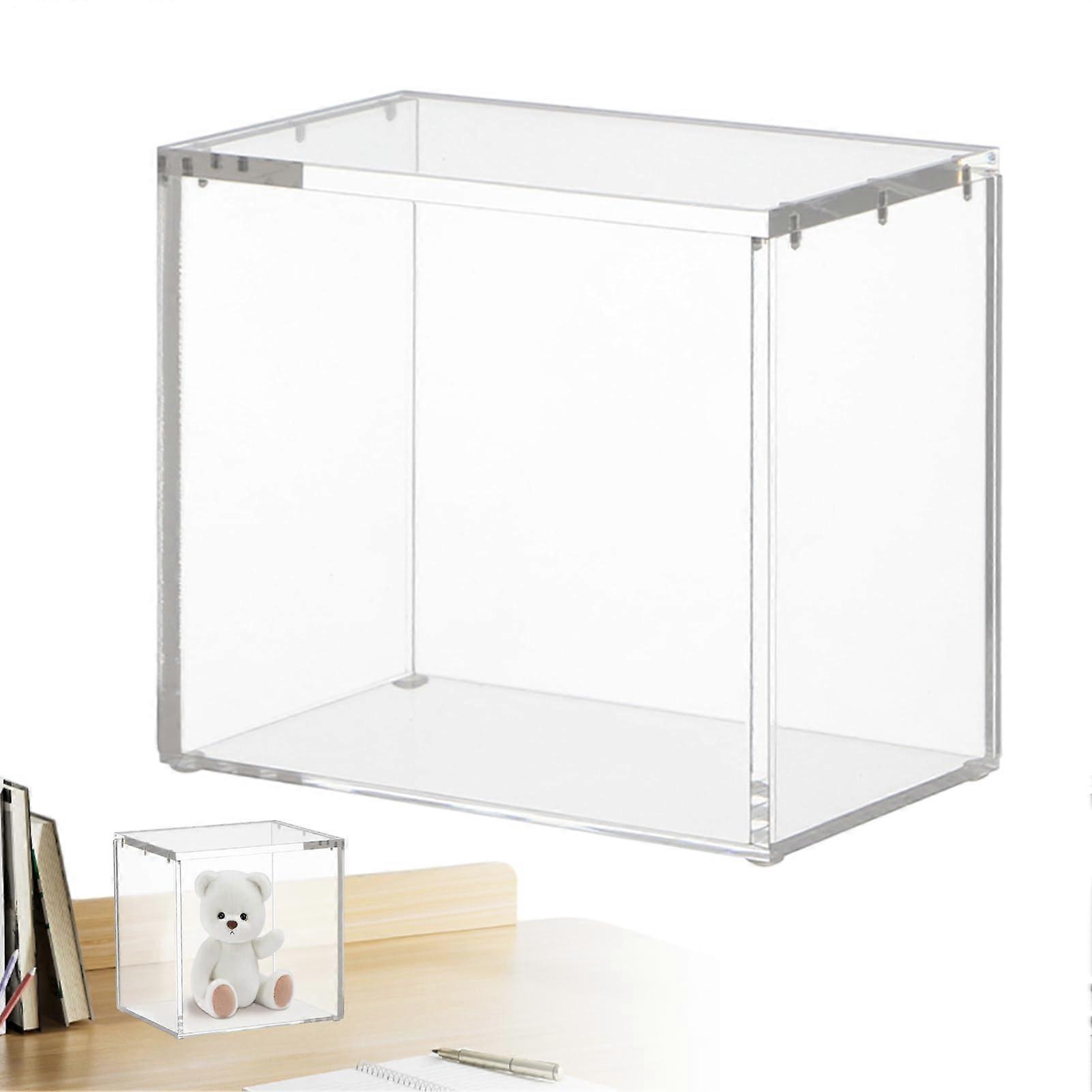 Transparent Acrylic Display Case Tabletop Display Stand, Clear Storage Container with Lid for Collectibles and Figures, Playing Card Display Case