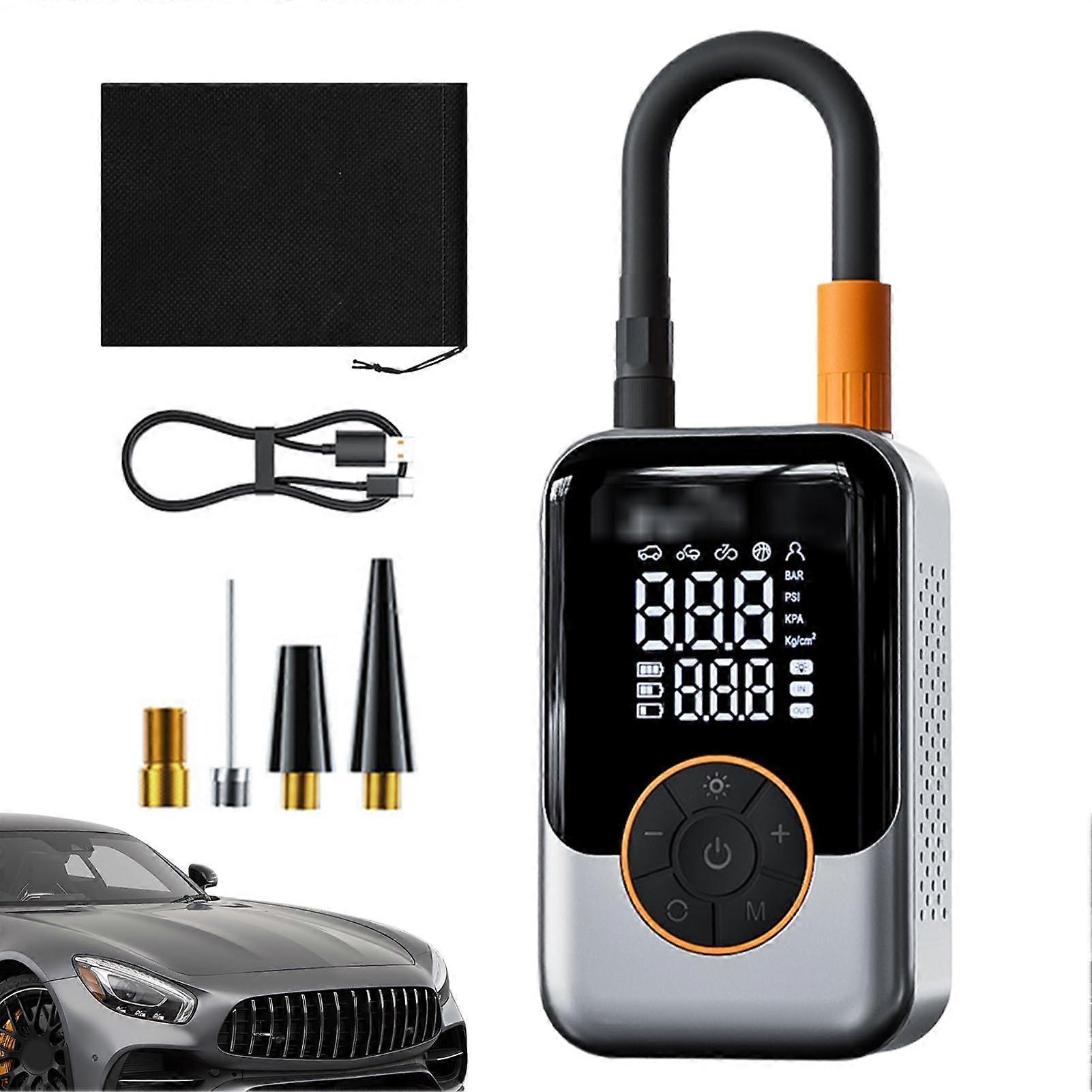 Portable Tire Pump Wireless Car Inflator With Digital Display High-Pressure Power Bank Auto Accessory For Travel Camping