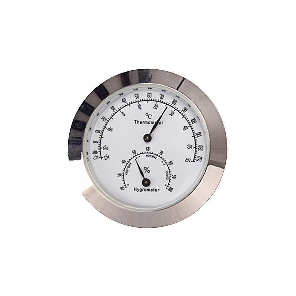 Temperature and Humidity Monitoring Meter Round Hygrometer for Violin Guitar Case Metal Frame 1Pcs