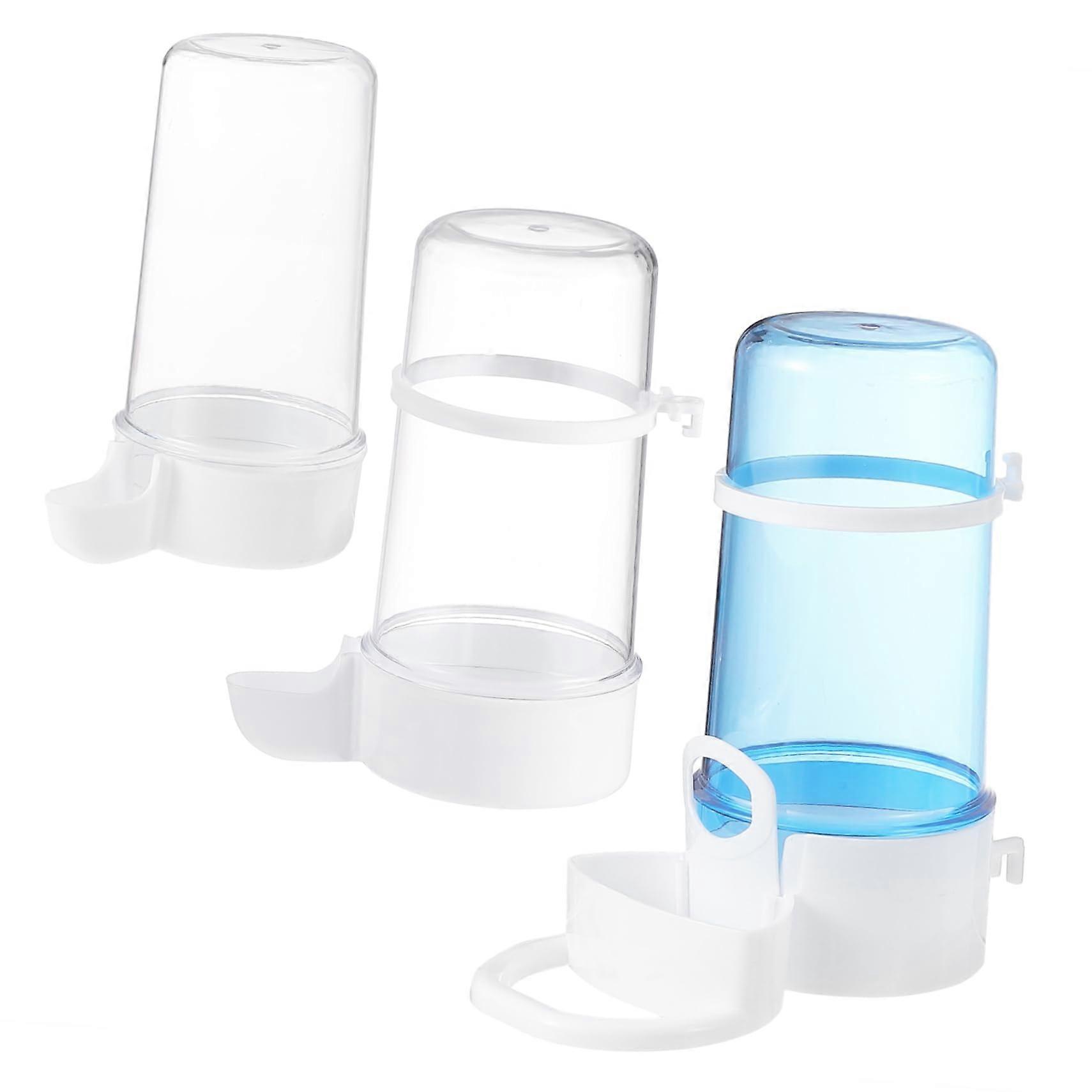 3 Pack Automatic Bird Water Dispenser Plastic Feeder Bottle for Budgies Parakeets Cage Use