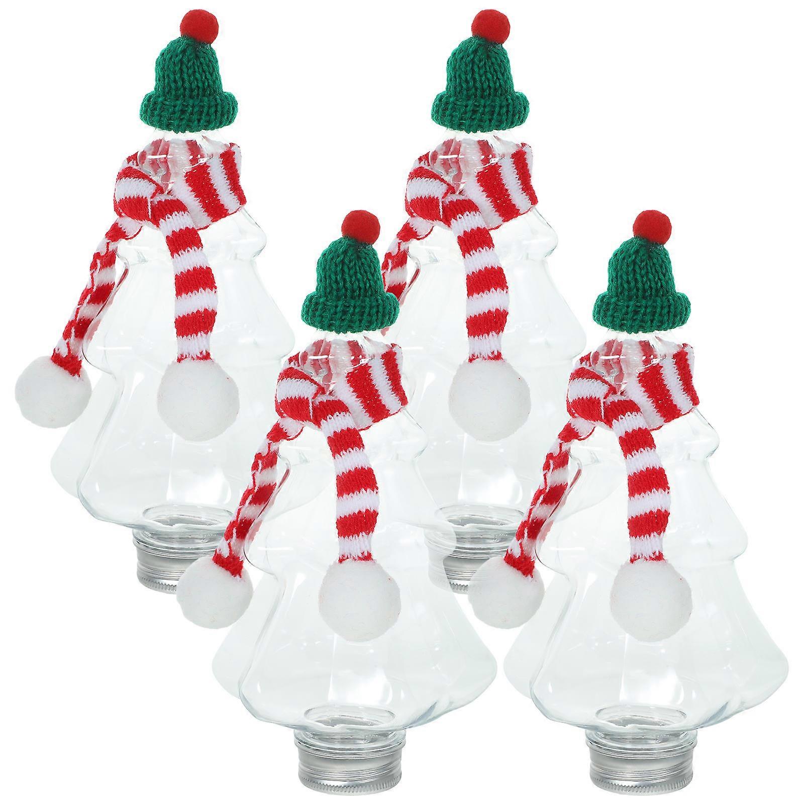 Adorable Juice Containers Beverage Bottles Multi Color Christmas Party Portable Sealed Lid 4Pcs