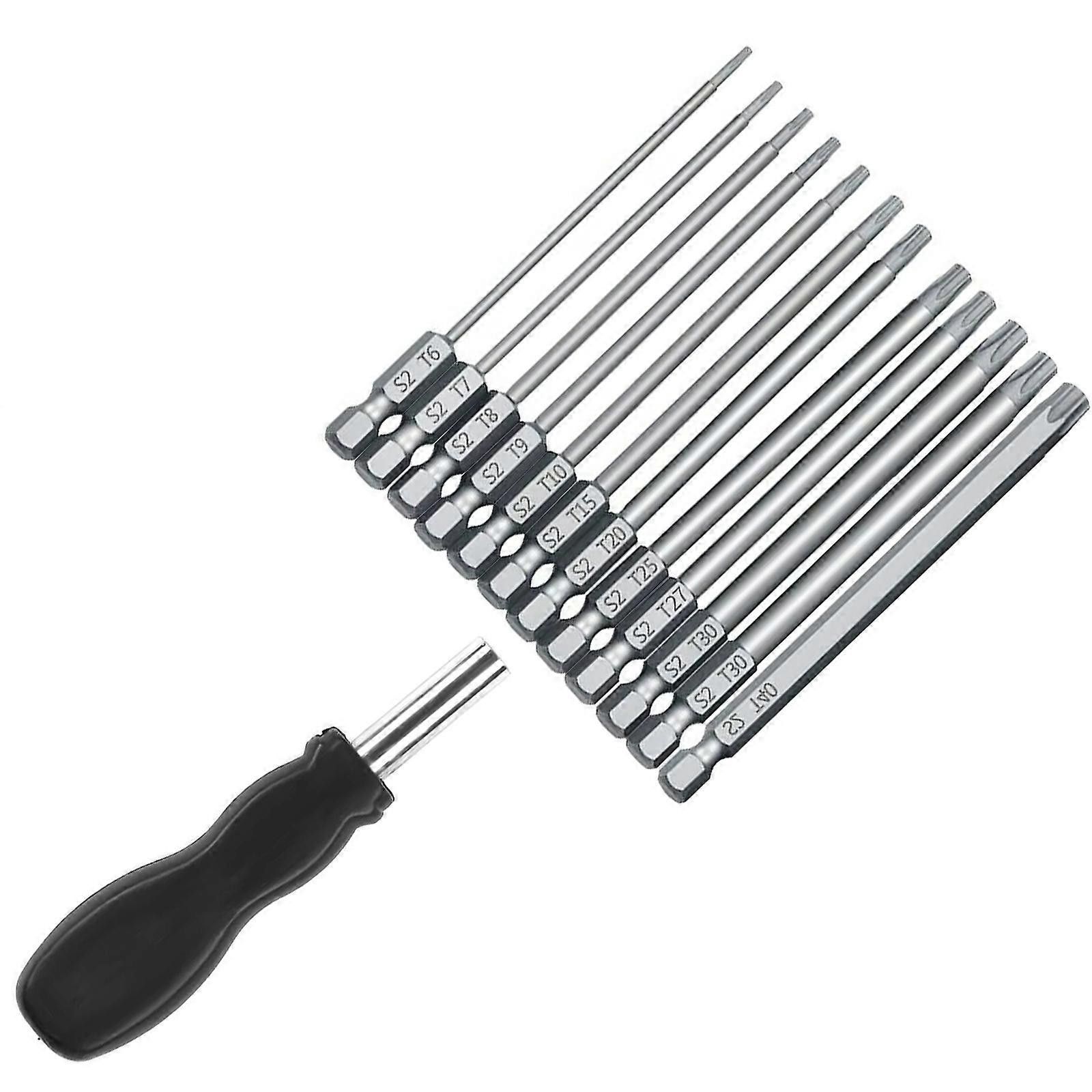 Blossom Head Screwdriver Bit Set Magnetic Drill Bit Extension Holder with Handle 1/4inch Hex Shank Security 100mm Multicolor