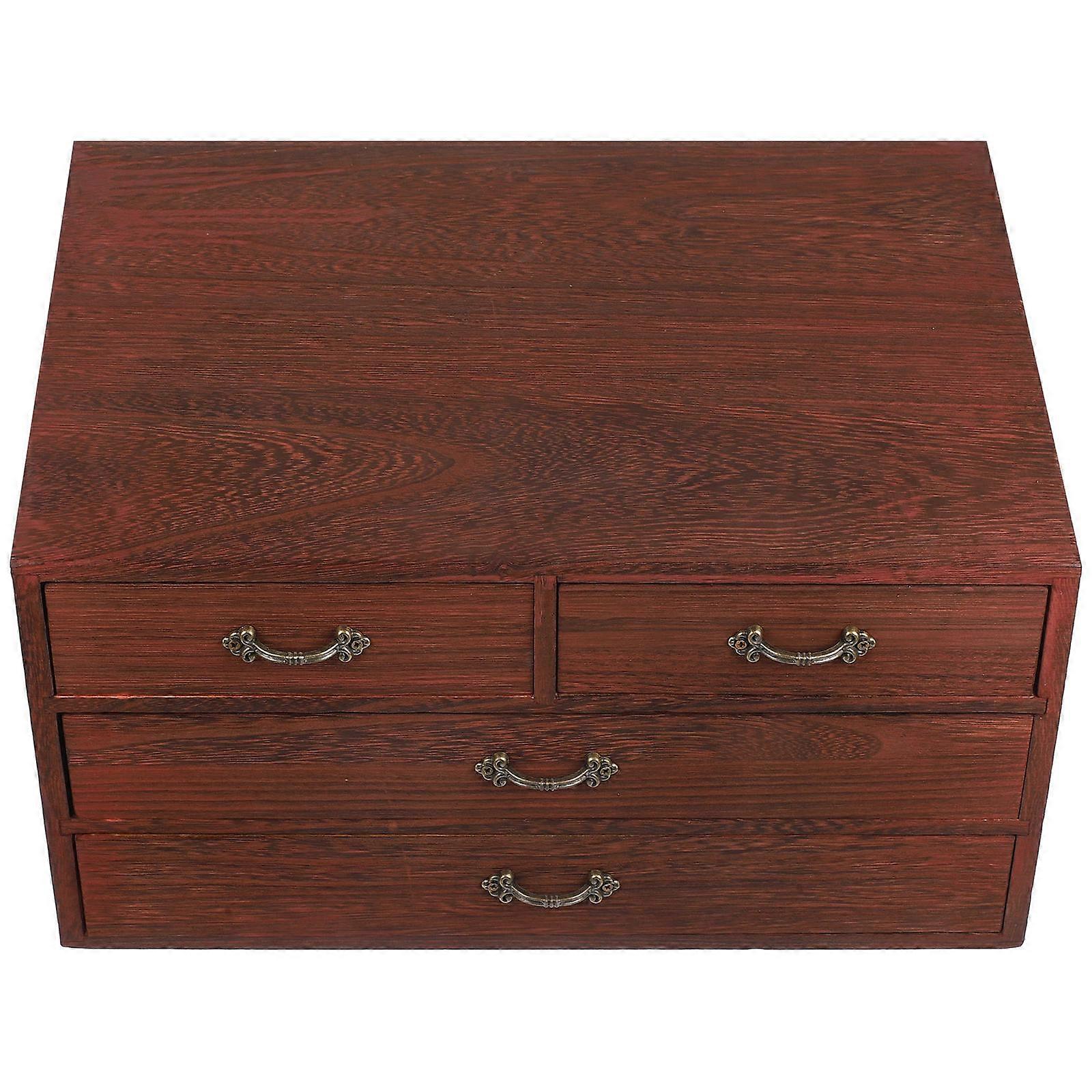 Brown Desktop Storage Box for Tea Bags Spices Multipurpose Container 1pc