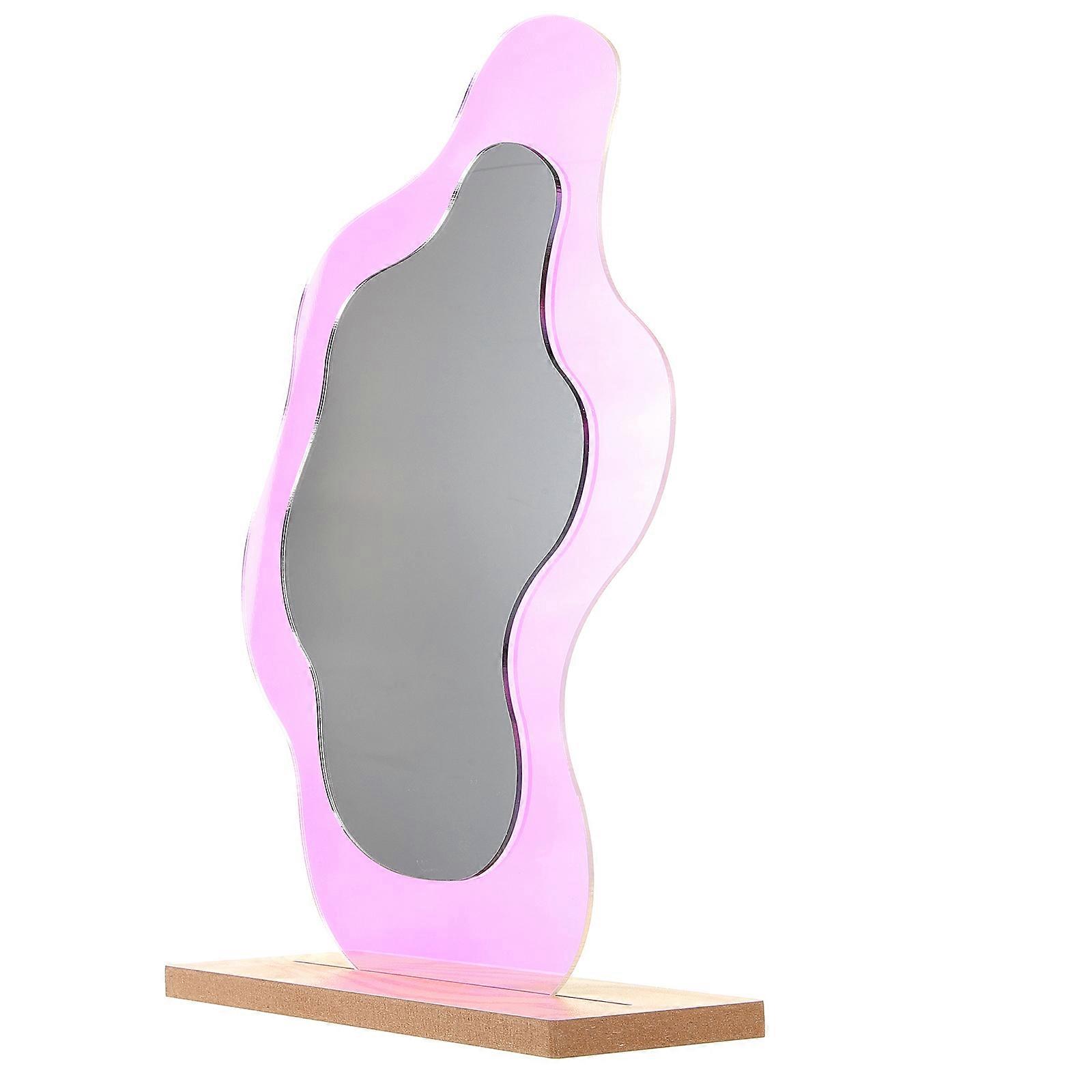 Desk Mirror with Base for Home Use Multi Color Acrylic and Glass Stable Stand
