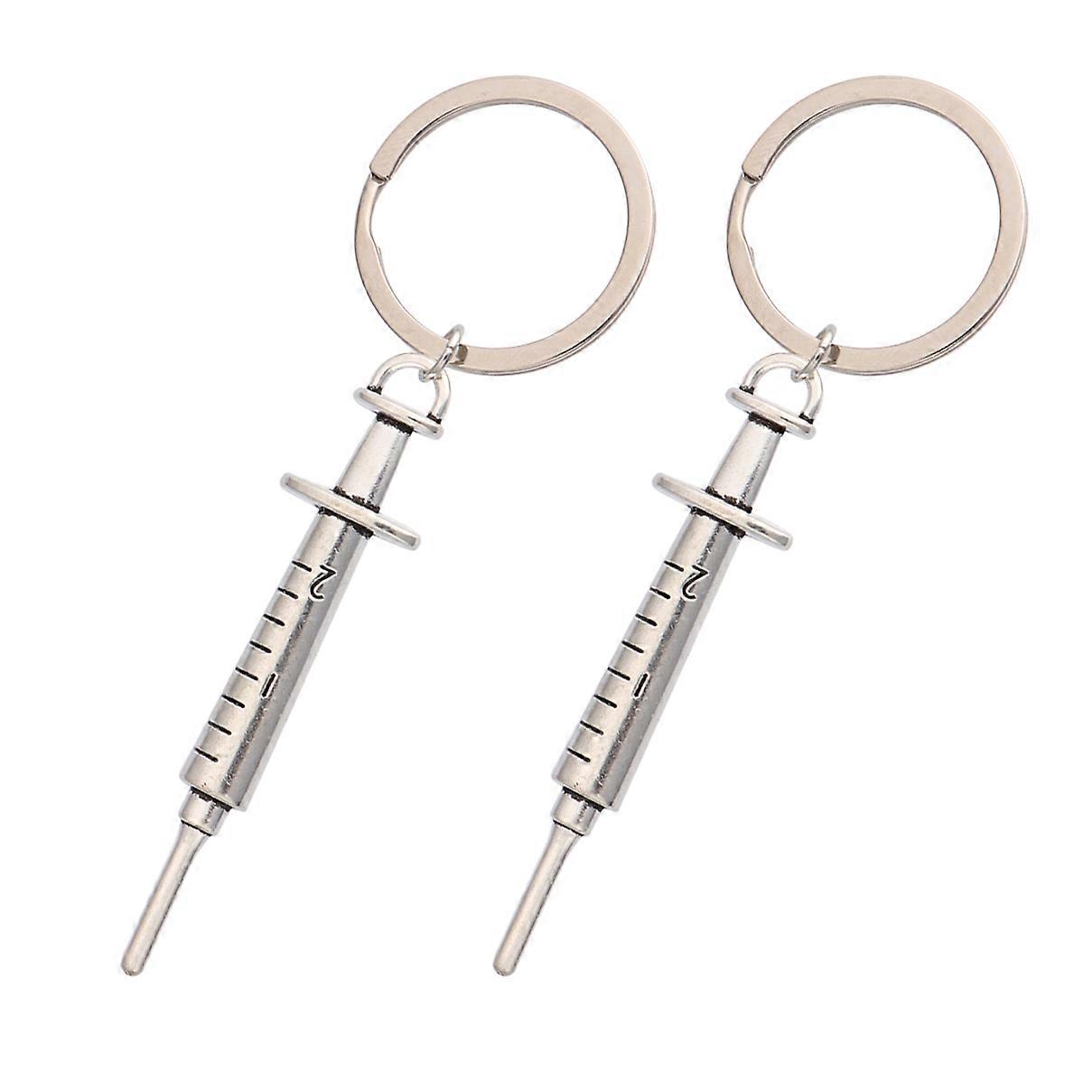 Creative Metal Keychains for Hanging Keys Durable Silver Key Holder with Design 2pcs