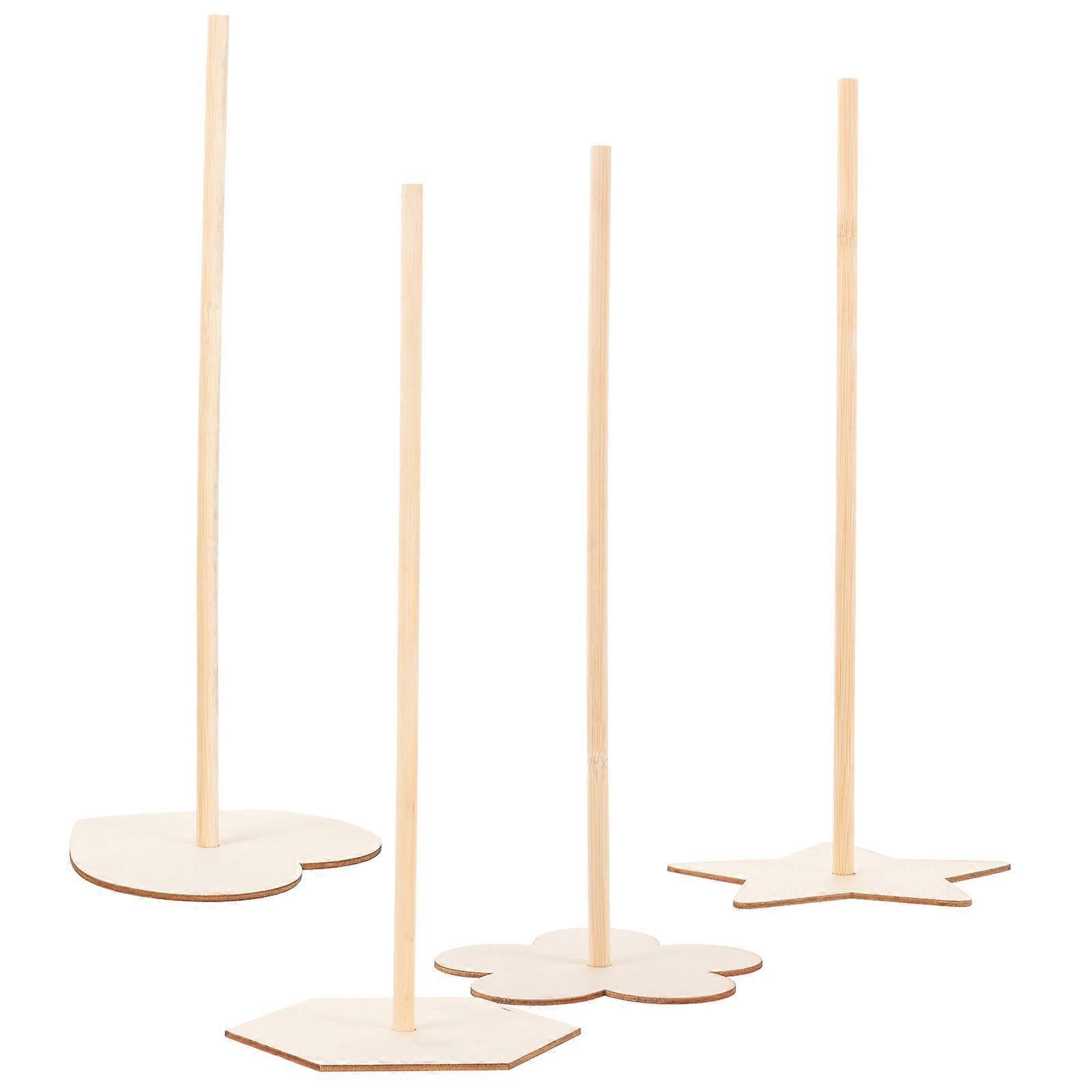 Holz Donut Ständer für Display und Lagerung Khaki Farbe Einfaches Design Langlebiges Holz 4 Stück