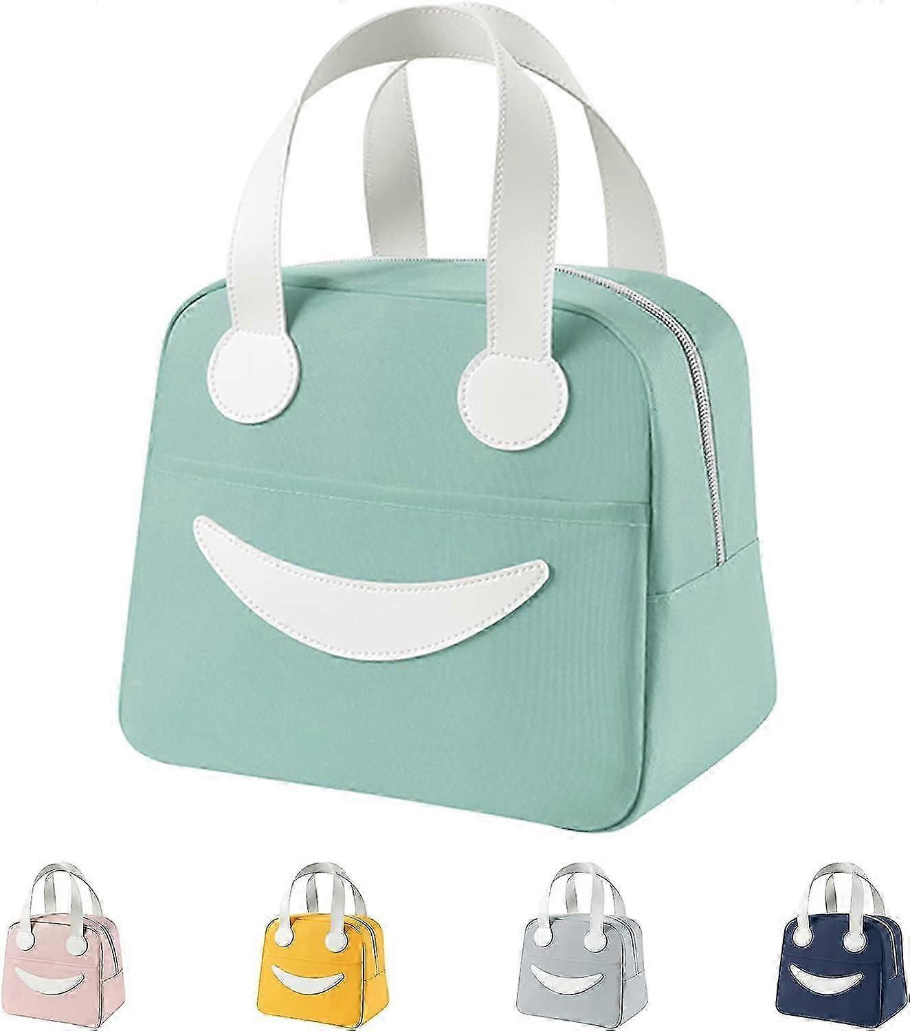 Insulated Smiley Lunch Bag  Easy-Clean Cooler for Work or School