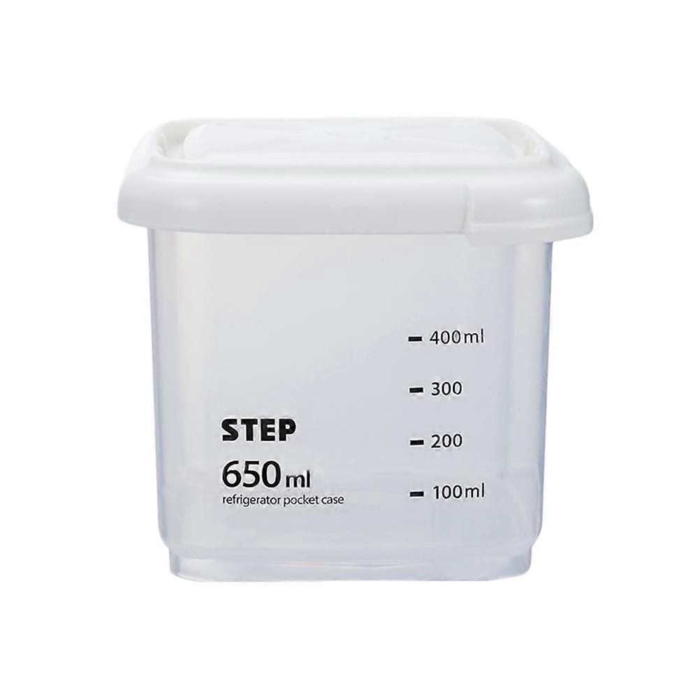 Plastic Food Storage Container with Lid Airtight Sealed Canister for Kitchen Use White PP Material 650ML