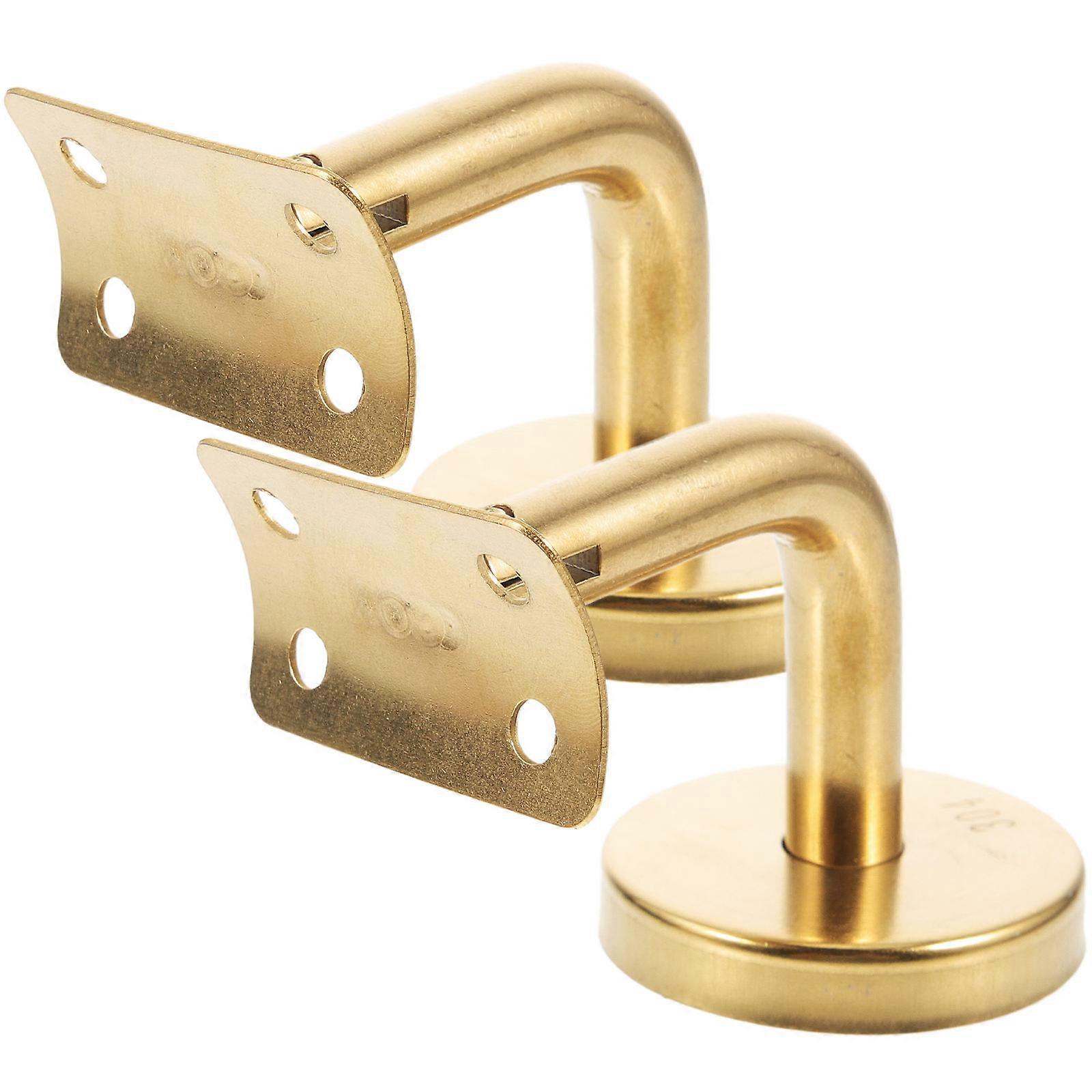 Stainless Steel Handrail Bracket for Home Use Golden Color Durable and Rust Resistant 2 Pieces