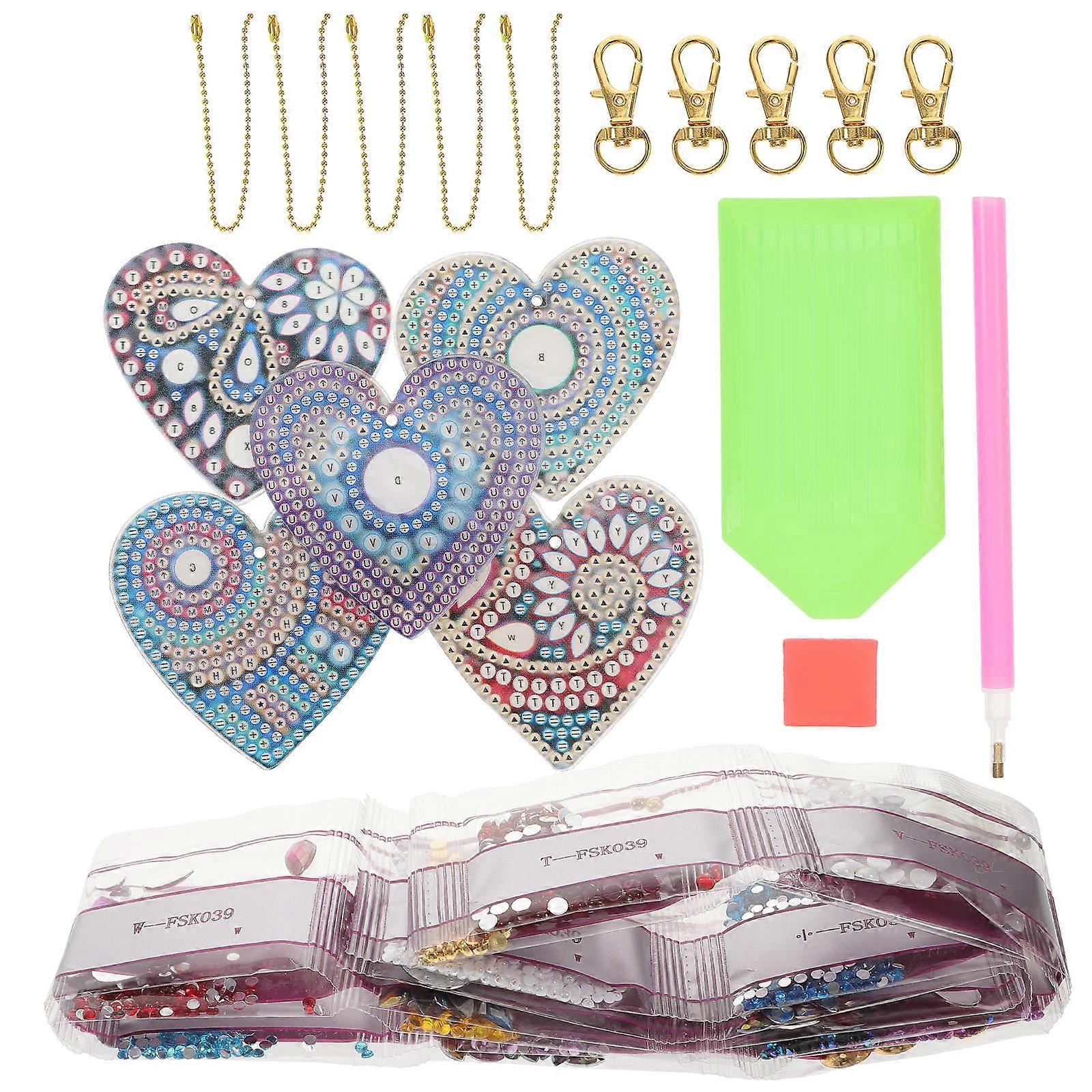 Heart Shaped DIY Keychain Kit Double Sided Decorative Pendant for Unique Bag Accessories & Parent Child Crafting Activities