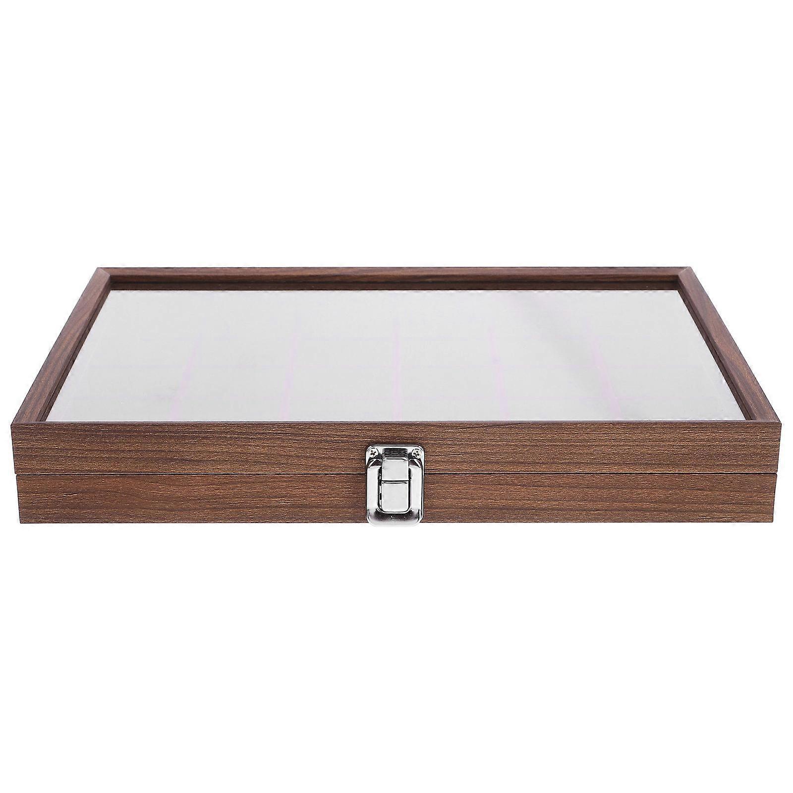 Brown Tea Bag Organizer with 30 Compartments for Easy Storage and Travel Friendly Design 7.5 x 5.2 x 3.1 inches
