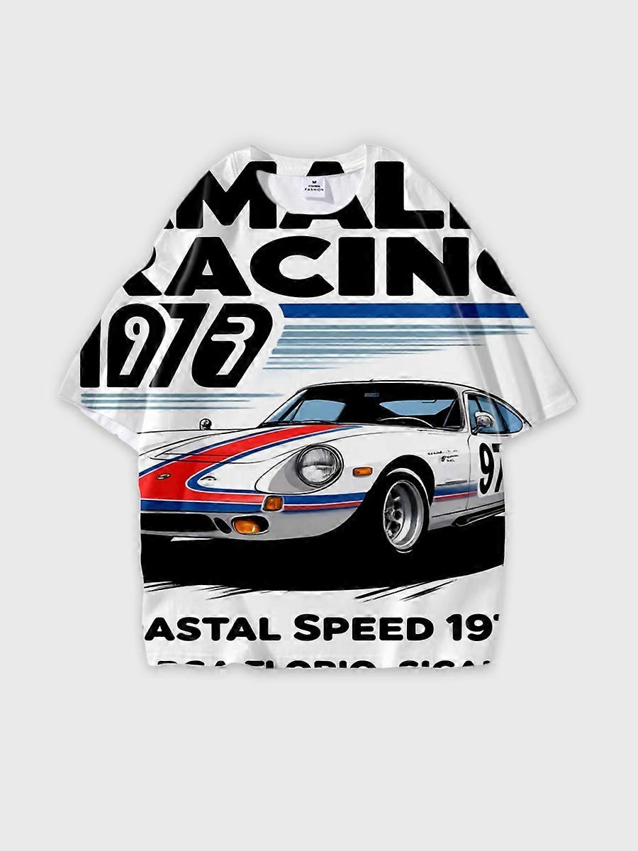 T-shirt round neck Pattern loose short sleeve N202