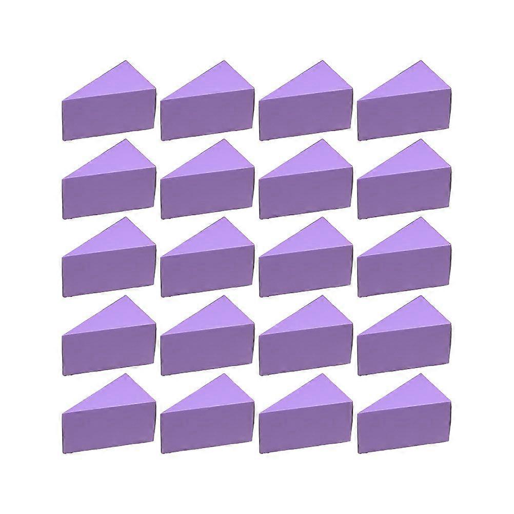 50pcs Triangle Cake Boxes Creative Candy Box Practical Sugar Gift Container Lovely Presents Cases for Home Party (Violet)