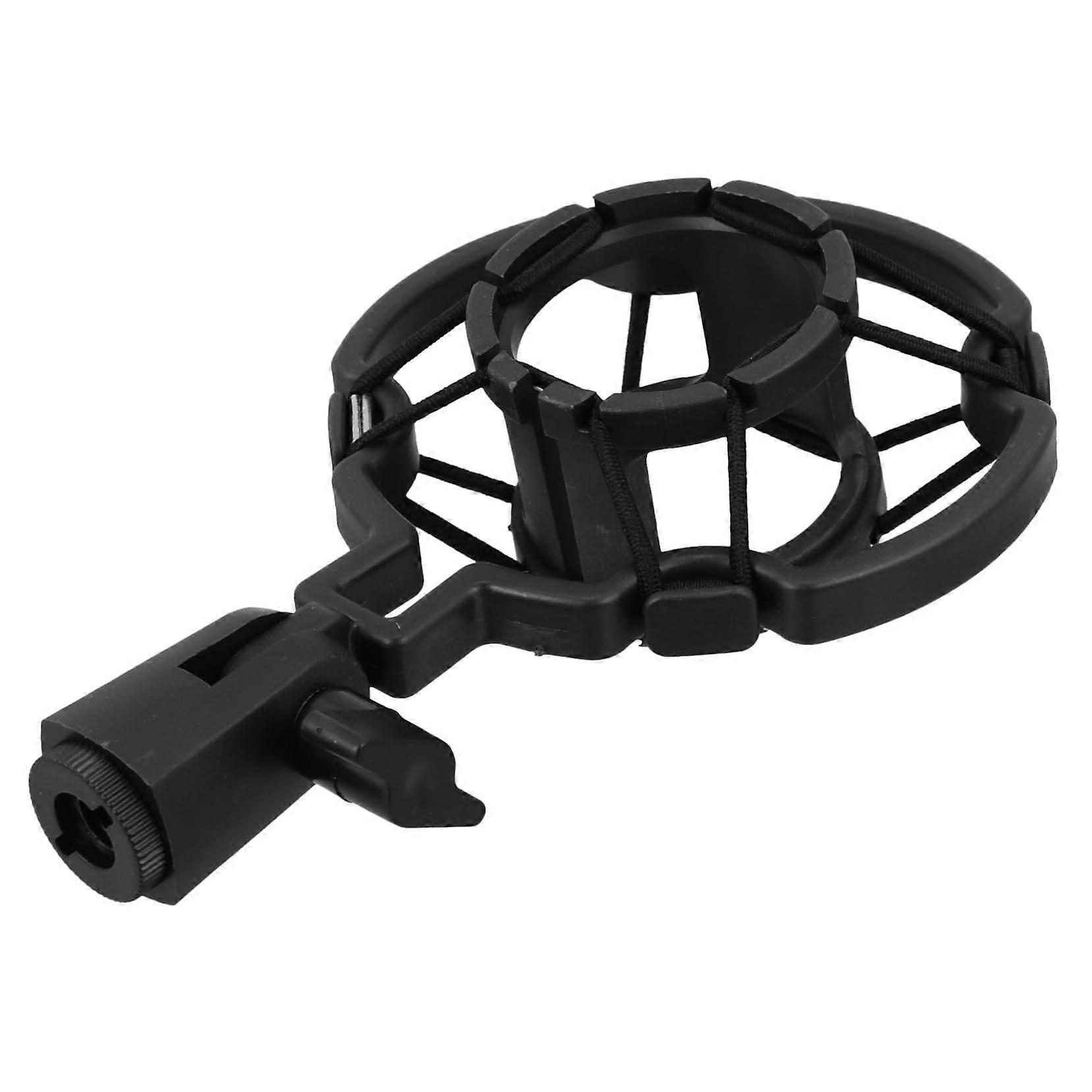 Professional Microphone Stand Holder Plastic Vibration Stativ for Broadcasting, Video Studios, KTV, Black with Padding for Optimal Grip