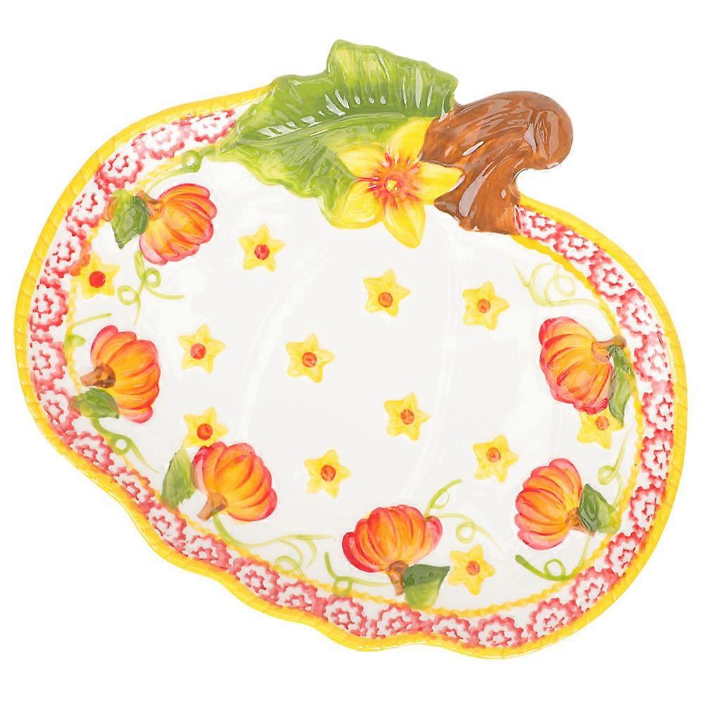 Ceramic Pumpkin Serving Plate for Thanksgiving, Halloween & Fall Events – Elegant Dish for Appetizers, Desserts & Food Display – Easy to Clean