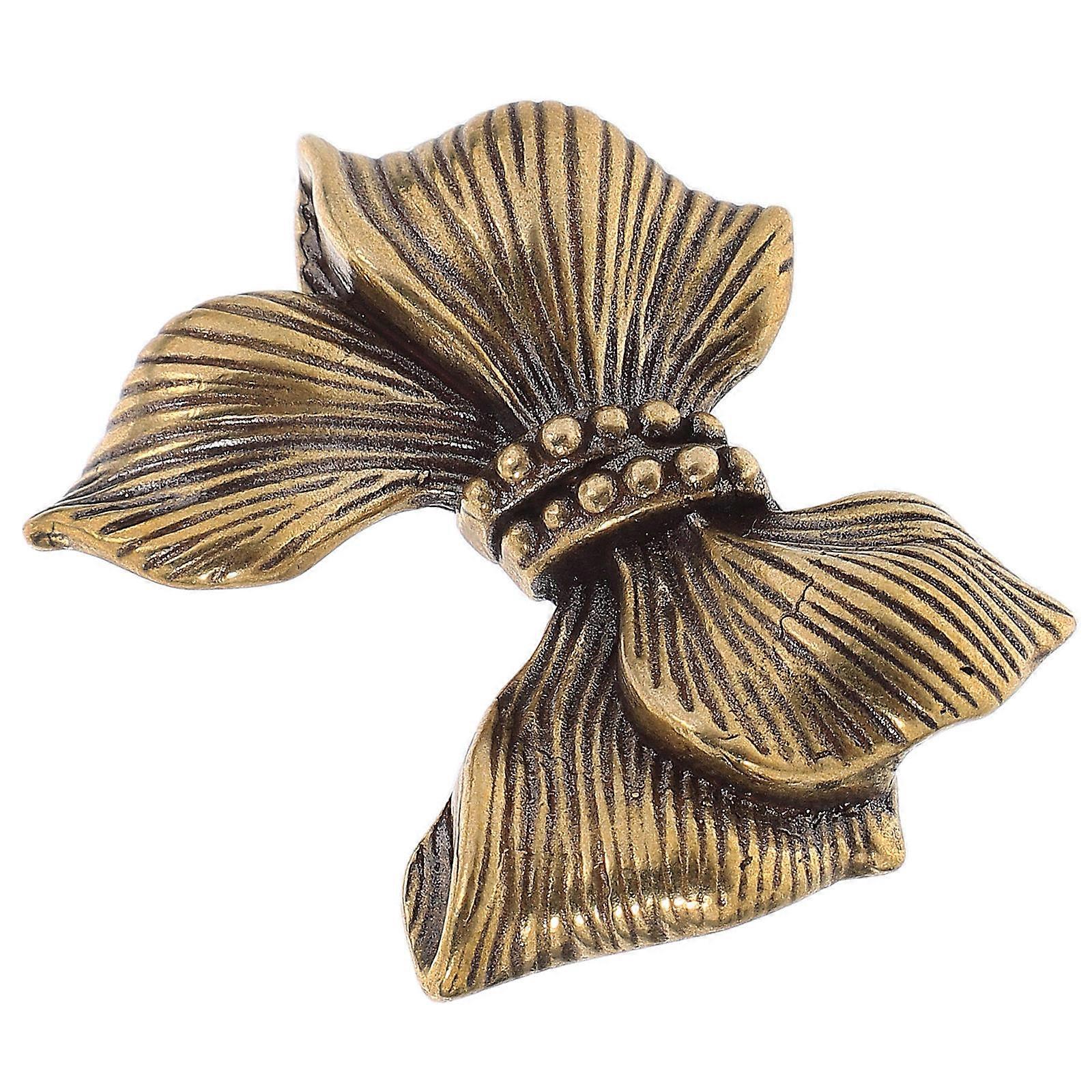 Elegant Golden Brass Bow Tie Cabinet Knobs for Home Decor with Durable Handle Design 1 Pair