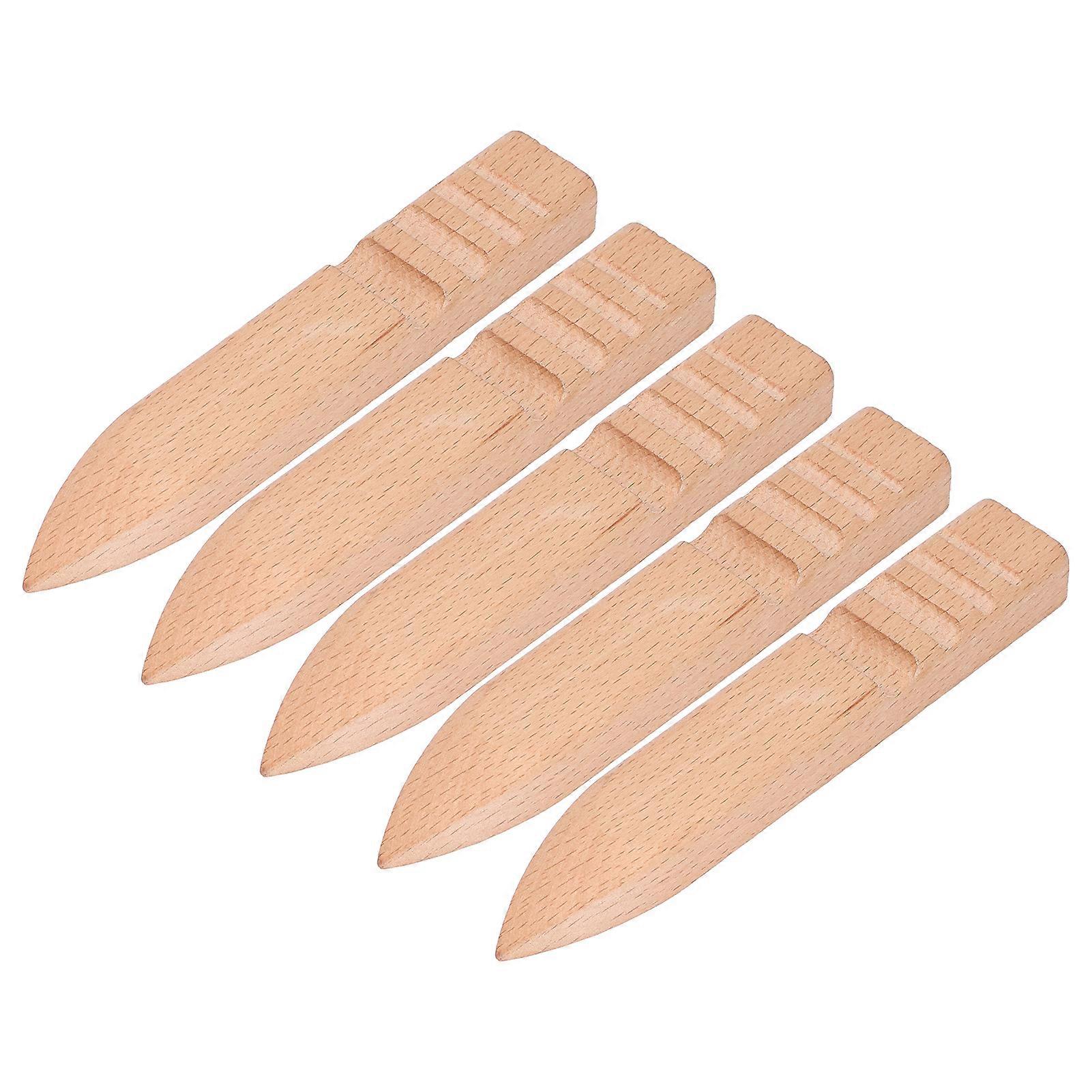 CYNCS 5Pcs Cuir Burnisher Hêtre Bord Polisseur Slicker Artisanat Ensemble d’outils Kit pour bricolage