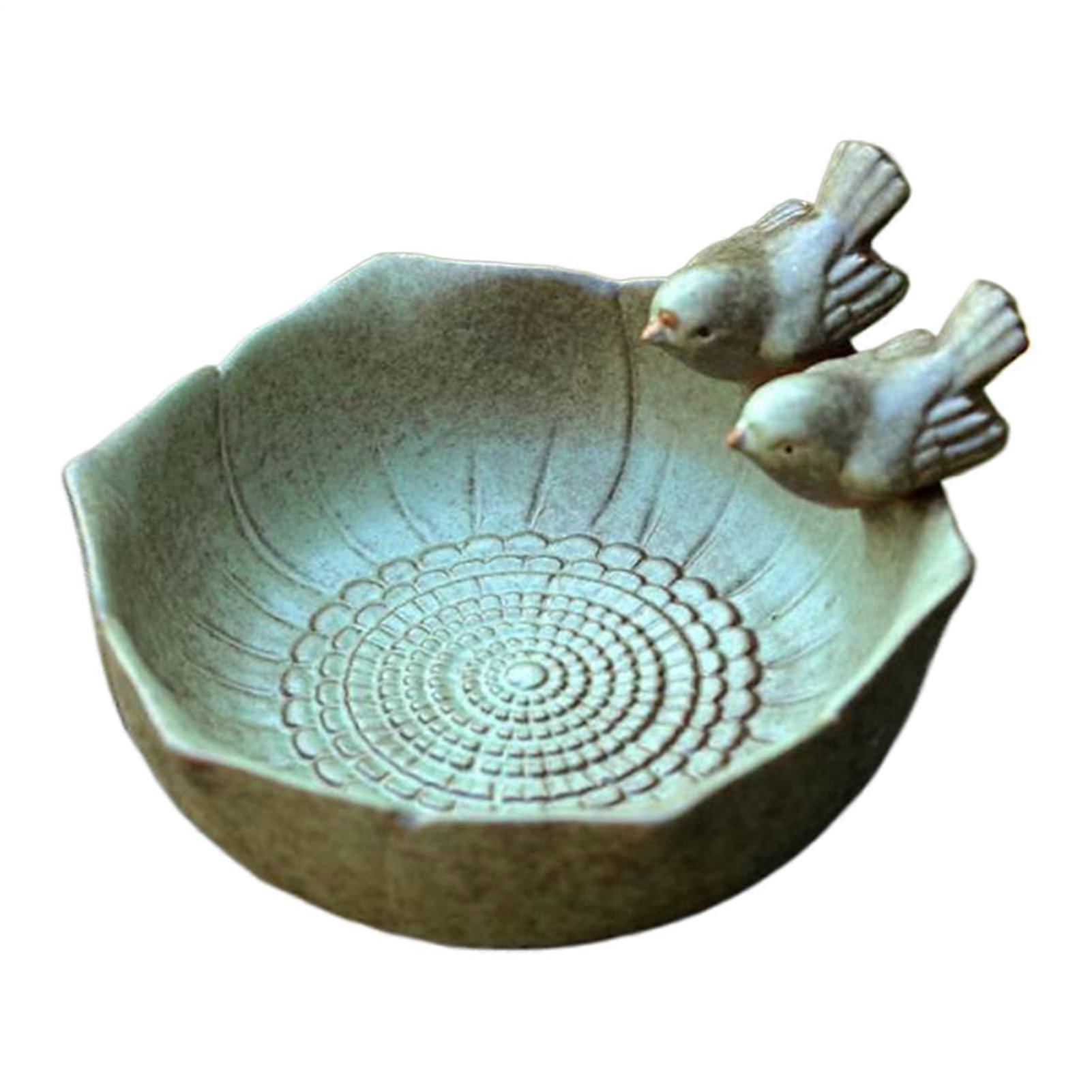 Ceramic Ground Bird Bath  Decorative Bird Waterer for Outdoor Garden