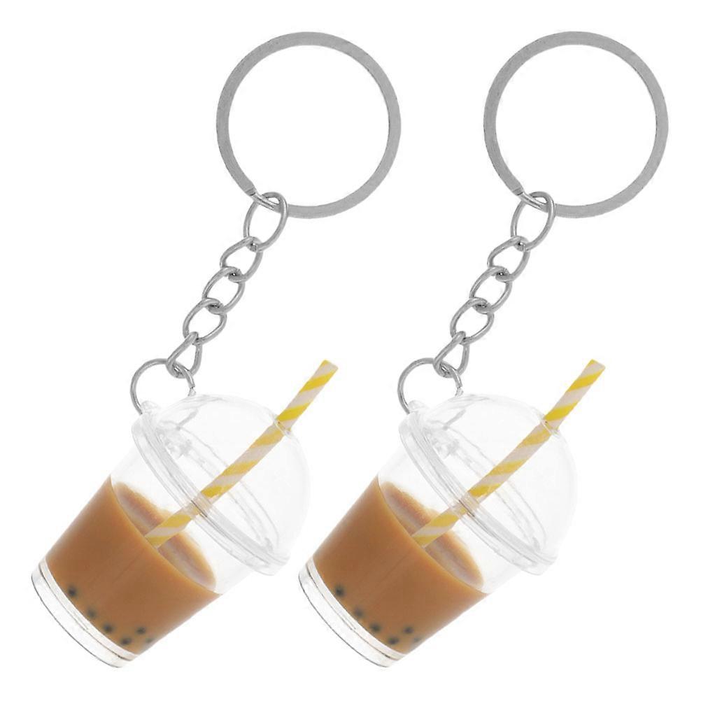 Cute Milk Tea Keychain Backpack Pendant Charm Decorative Keyring for Handbags Stylish Accessory for Bags Wallets Friends Lovers