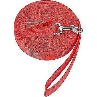 Dog Training Leash Dog Lanyard Dog Strap Long Nylon Leash for Small to Large Dogs -10M, Red