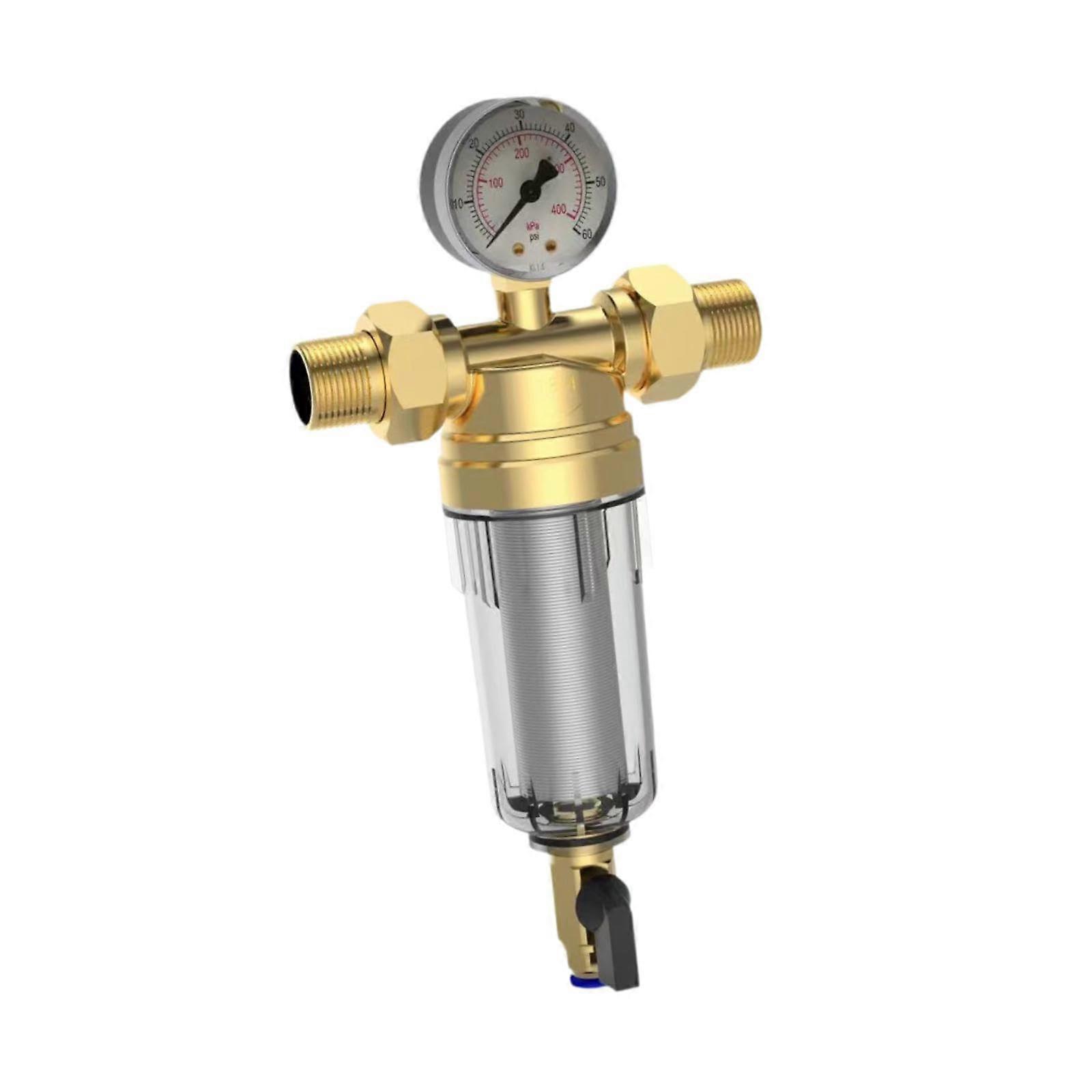 Backwash Filter System, Whole House Water Filter Housing, Reusable Prefilter for Home Bathroom, G6 Model