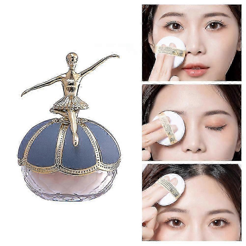 バレエ小像フェイスルーズセッティングパウダー、メイクアップフィックスパウダーエアセンス、防水ロングラスティングメイクアップフィックスパウダー