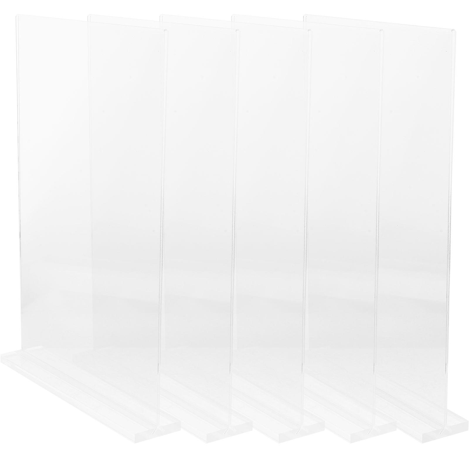Table Menu Holder Display Stand 5Pcs Double Sided Sign Holder Acrylic Material Transparent Color For Restaurant Price Display