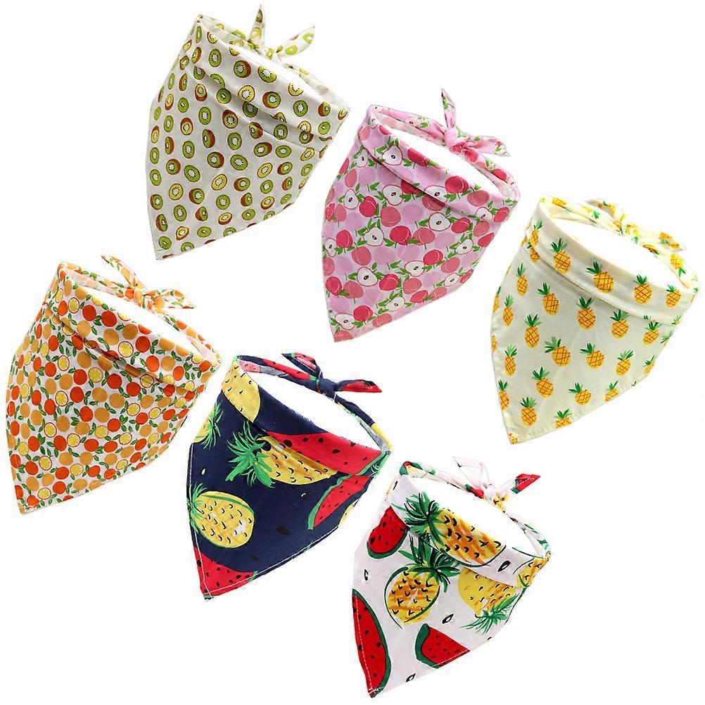 Assorted Color Pet Bandana 6Pcs Triangle Scarf Dressing Up For Cat Owners Summer Spring Style