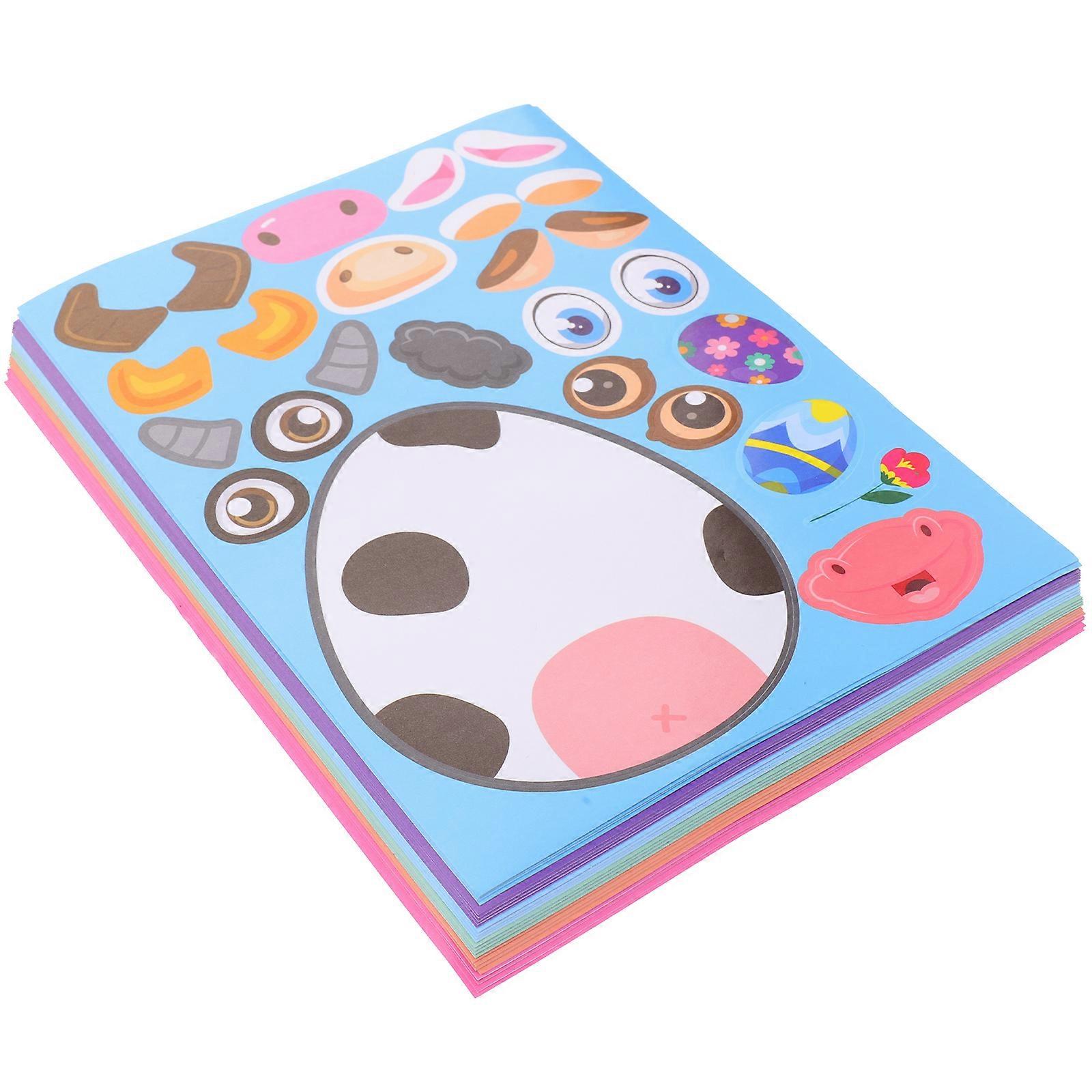 DIY Easter Game Stickers 24 Sheets Square Easy To Peel And Stick Easter Party Decoration