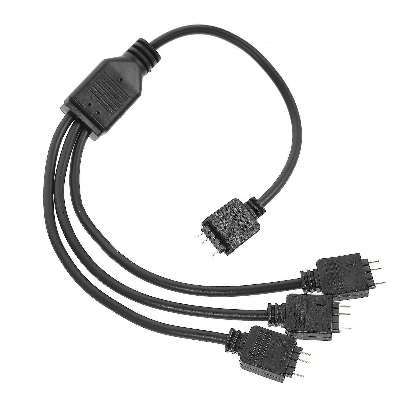 5V 3Pin LED Splitter Cable For Gaming Users Perfect For RGB LED Setup In A Black 30X2X0.5CM Design 1Pack