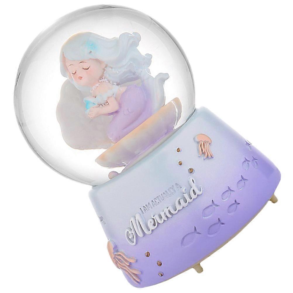 Girls Room Mermaid Snow Globe With Lighted Function Ideal For Home And Office Adornment Perfect For Birthdays 1Set
