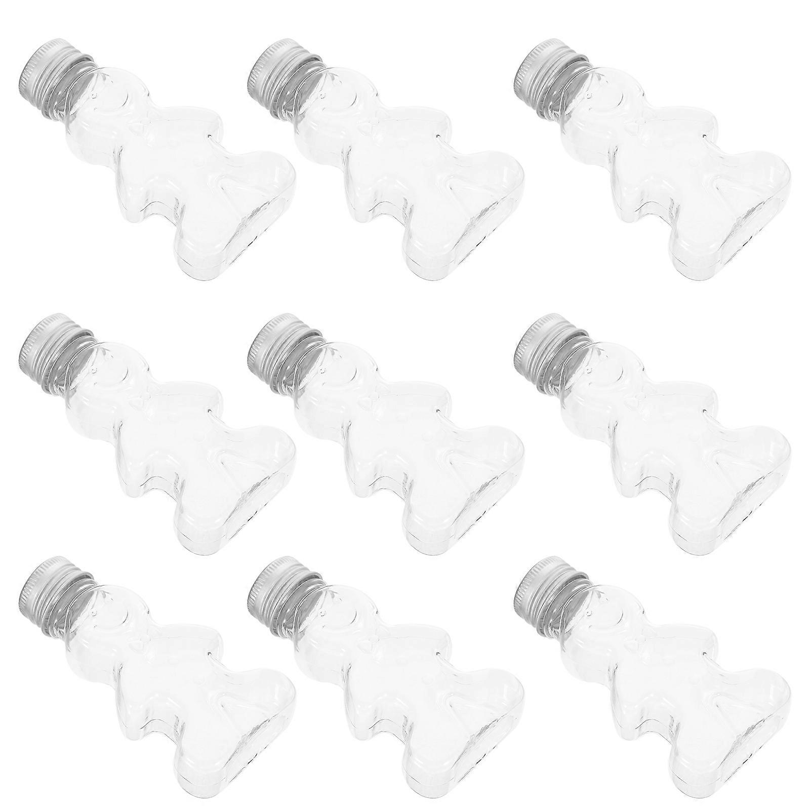 Gingerbread Shaped Bottles 10Pcs Christmas Tree Pendant Container Suitable for Children Adults