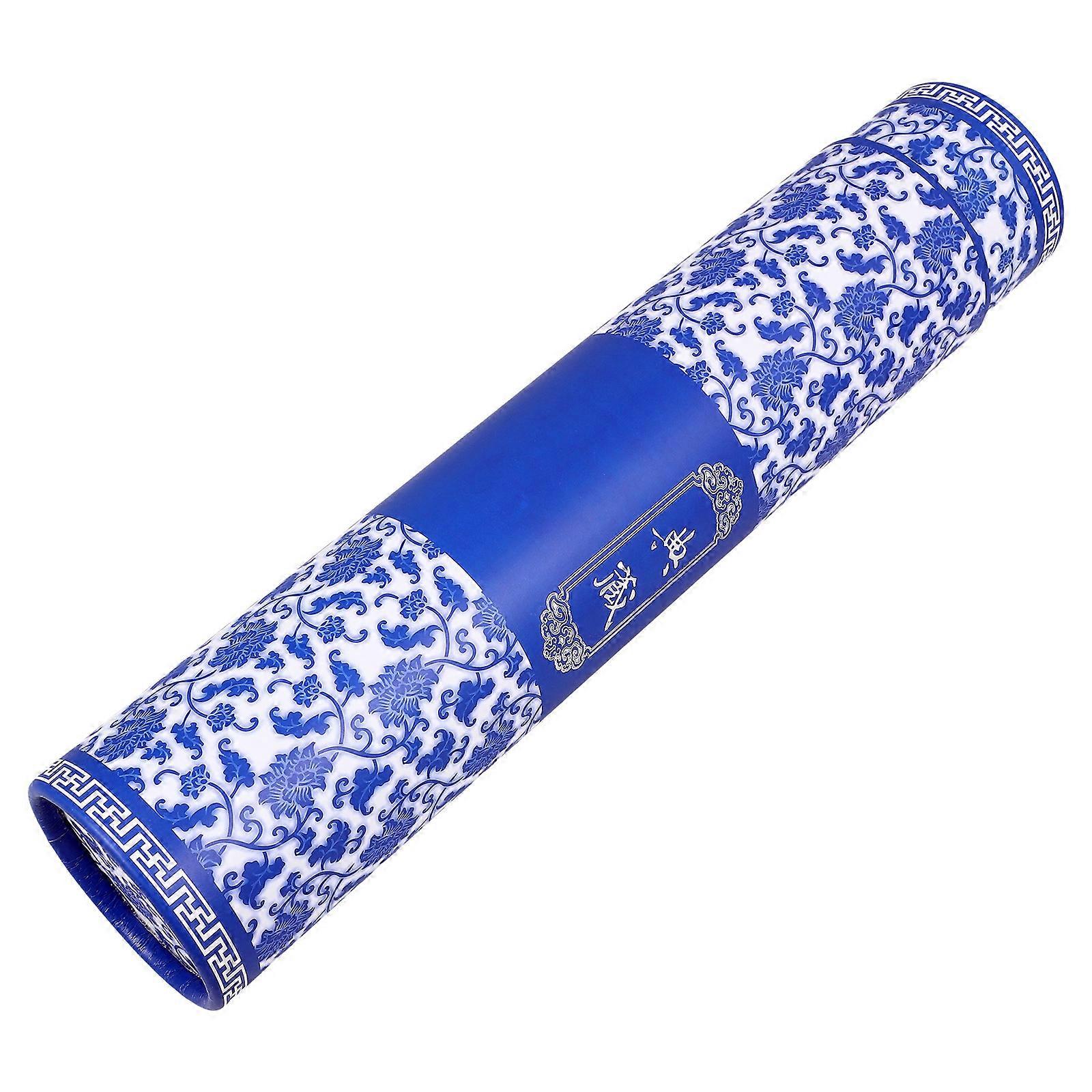Chinese Painting Scroll Tube Calligraphy Art Works Storage Container For Students Architects Designers Artists In Blue Adjustable Length 1Set