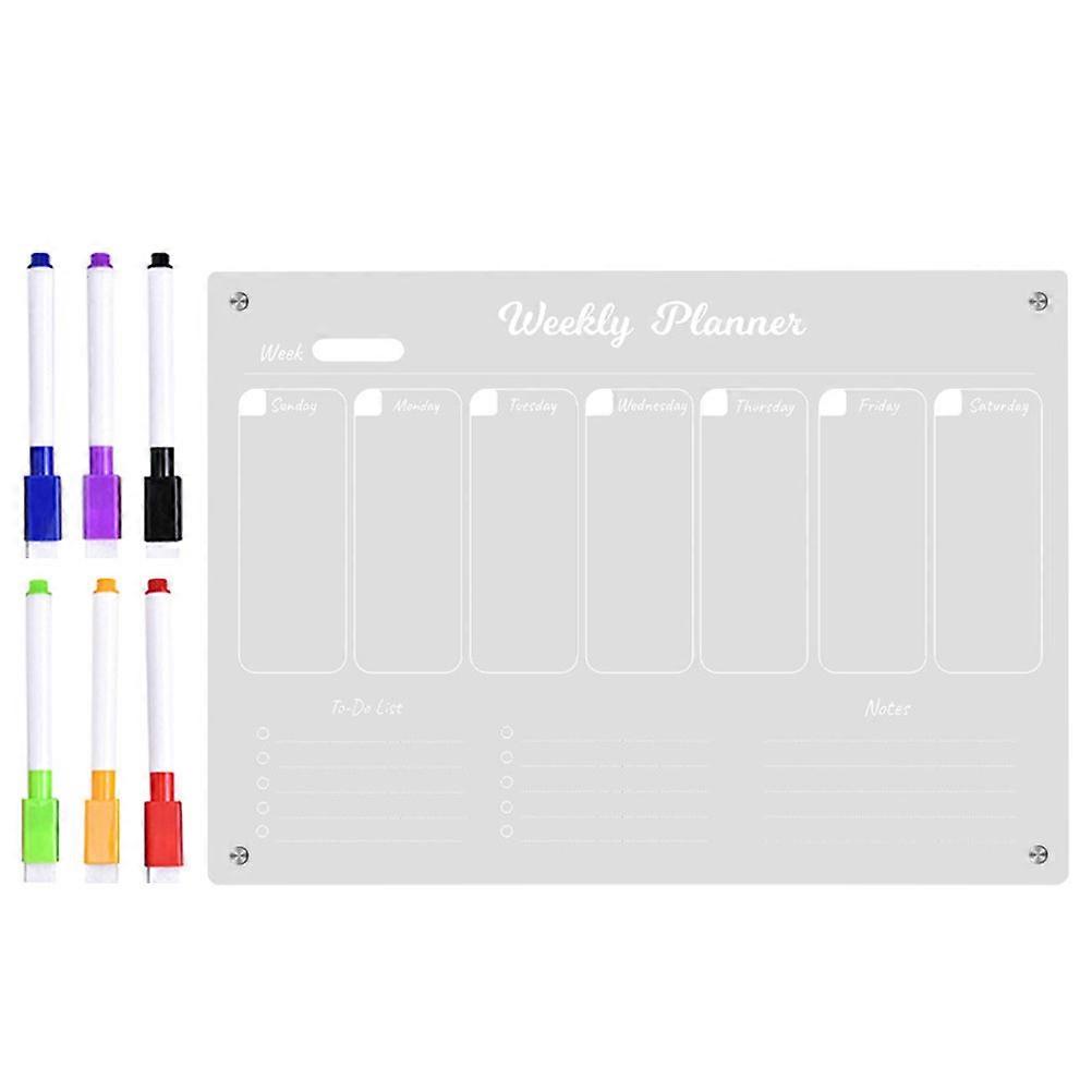 Erasable Planning Board Magnetic Weekly Planner For Households Transparent 29.7X21CM Schedule Organization 1 Set
