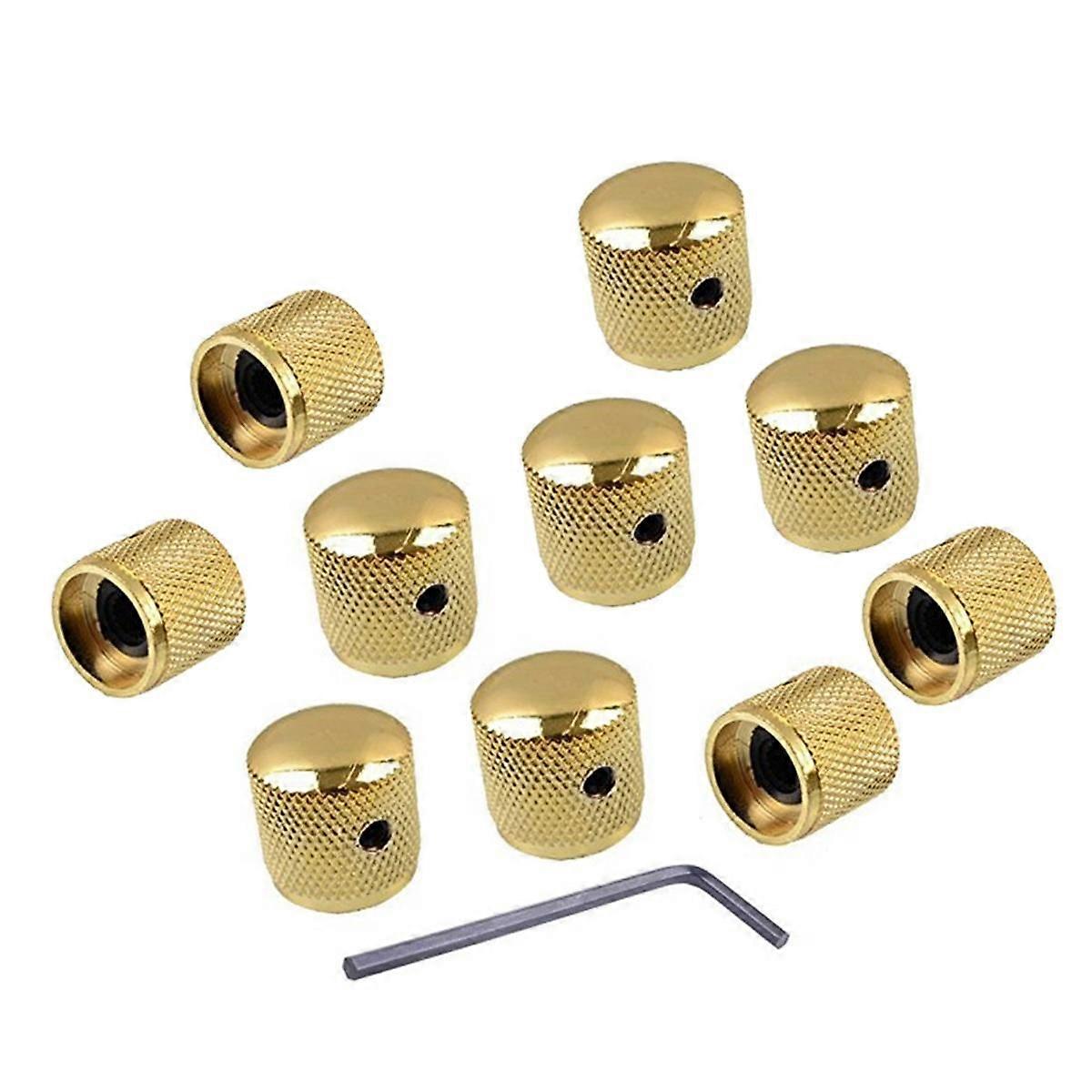 Gold Electric Guitar Metal Volume Knob Bass Volume Knob Iron Knob with Hole Volume Knob Switch Cap