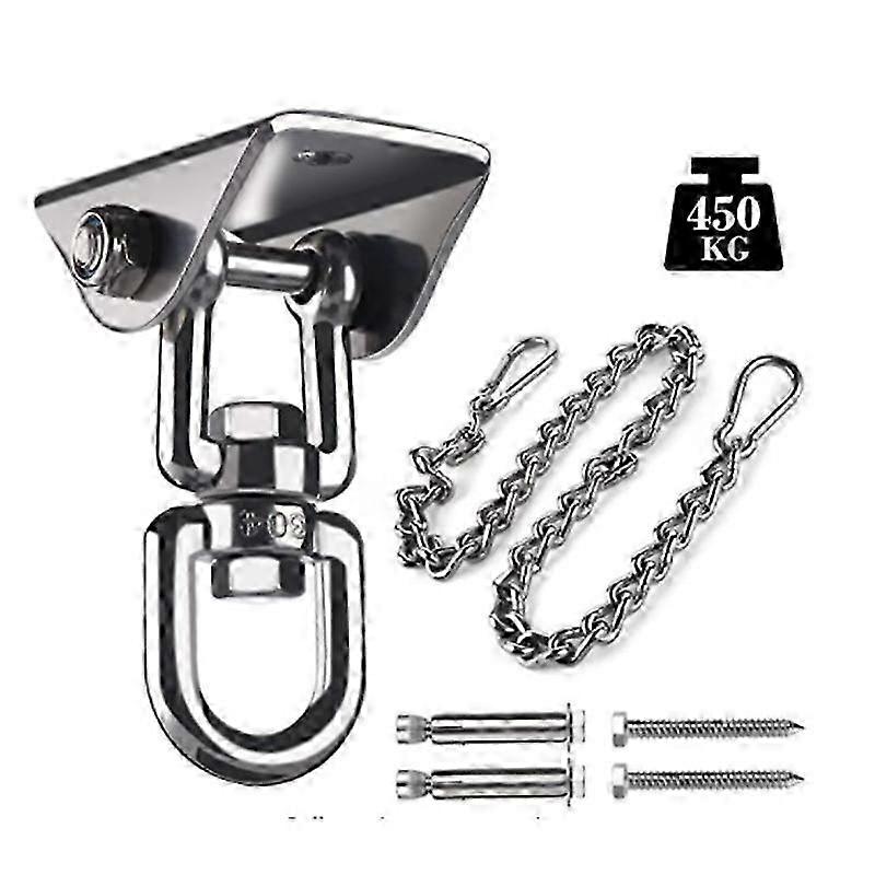 2025 Hammock Hanging Kit Stainless Steel Ceil Mounted Hanger Heavy Duty Rotate Swivel Hook Set with Chain for Swing Chair