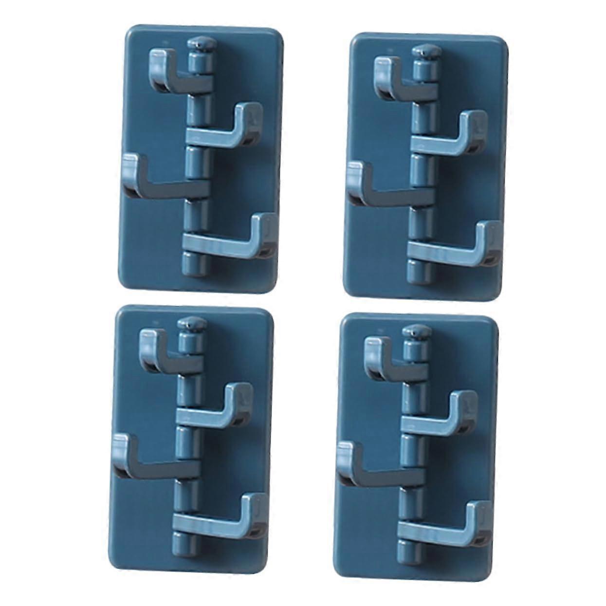 Self-Adhesive Plastic Claw Hooks - Pack of 4 Rotating Hangers for Towels and Accessories, Wall Mount for Bathroom and Kitchen