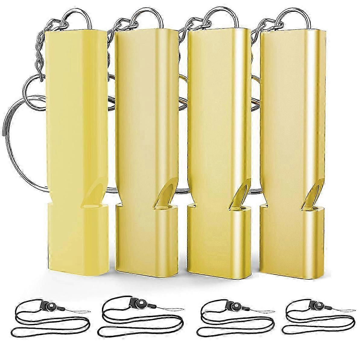 4PCS Notfall Überlebenspfeife Notfallpfeife, Gold Hwy