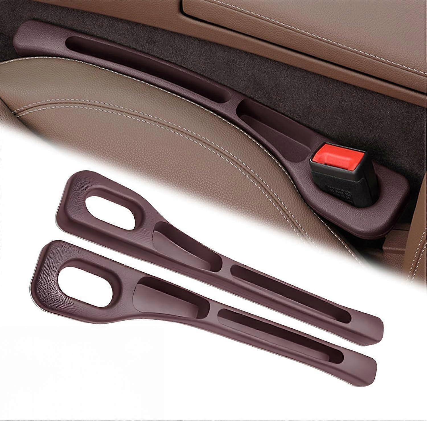 Car Seat Gap Filler Organiser For Opel Corsa F Hatchback 2019-2025 2-Piece Leak-Proof Filling Strip Brown
