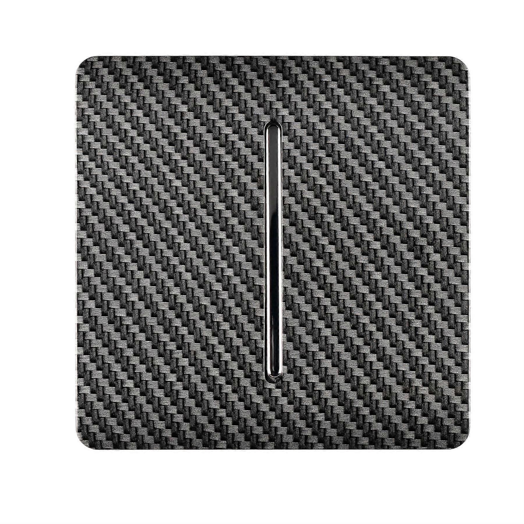 Trendi Switch 1 Gang Intermediate Rocker Modern Designer Light Switch in Carbon Fibre